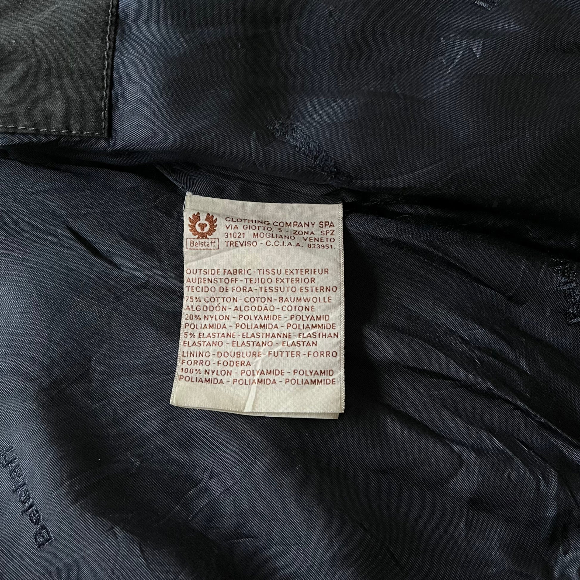 Vintage 90s Belstaff Silver Label Black Harrington Jacket Inside Label - Casspios Dream