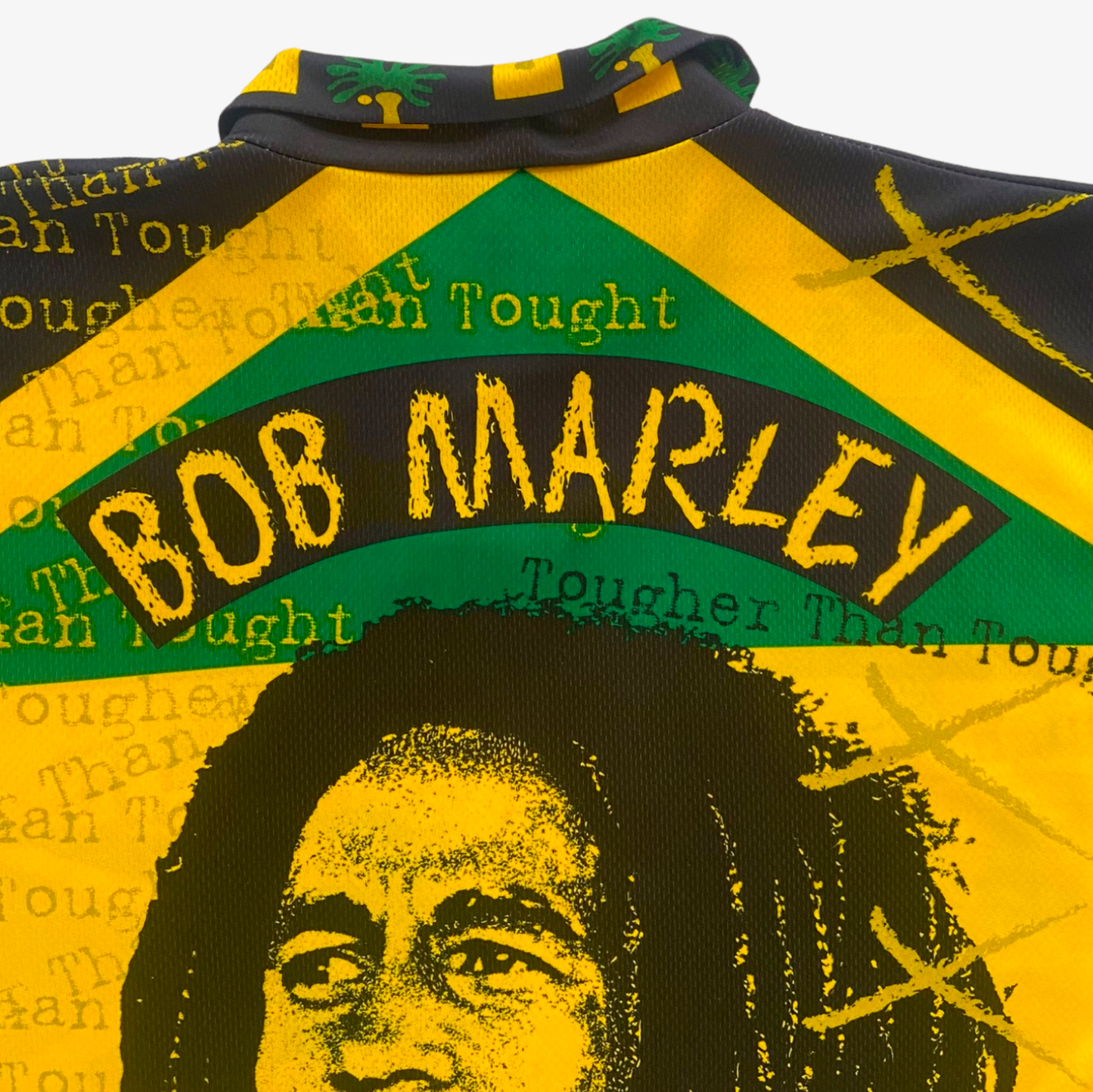 Vintage 90s Bob Marley Jamaica Reggae Double Sided Print Jersey Back Spell Out - Casspios Dream