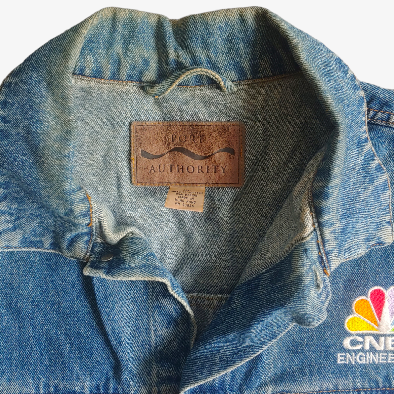 Vintage 90s CNBC Engineering Promotional Denim Jacket Label - Casspios Dream
