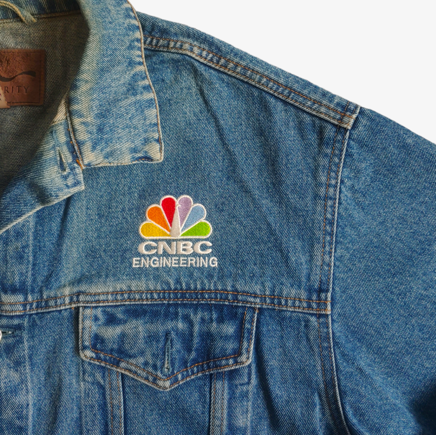 Vintage 90s CNBC Engineering Promotional Denim Jacket Logo - Casspios Dream