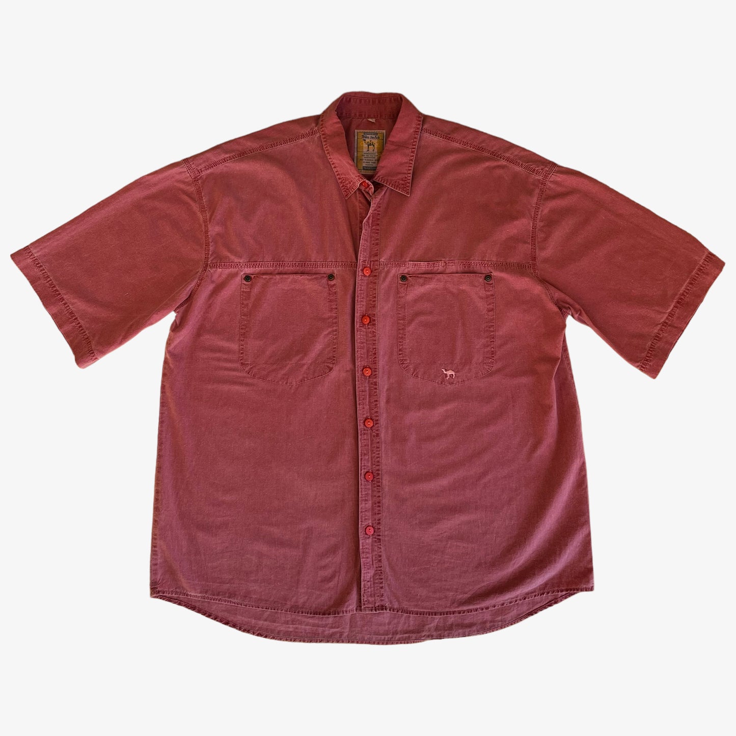 Vintage 90s Camel Cigarettes Pale Red Short Sleeve Shirt - Casspios Dream