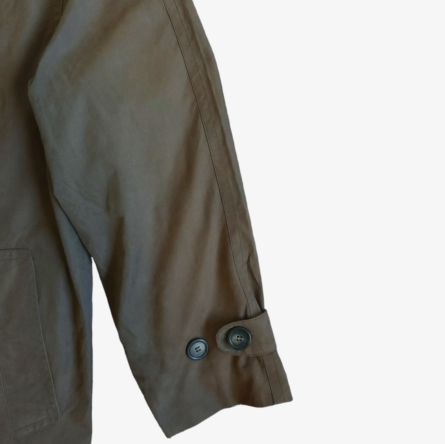 Vintage 90s Chaps Polo Ralph Lauren Brown Trench Coat Sleeve - Casspios Dream