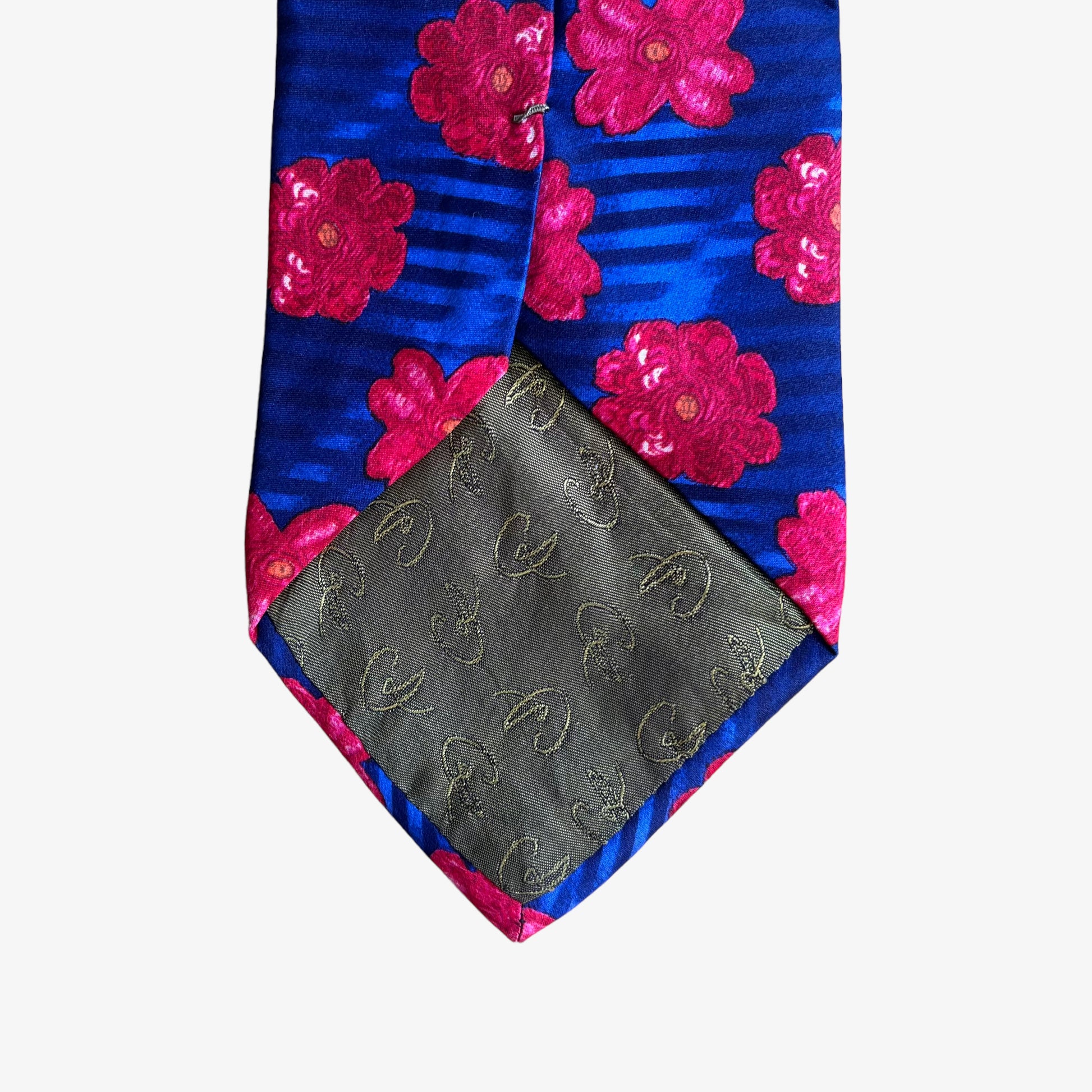 Vintage 90s Christian Lacroix Floral Print Silk Tie Back - Casspios Dream