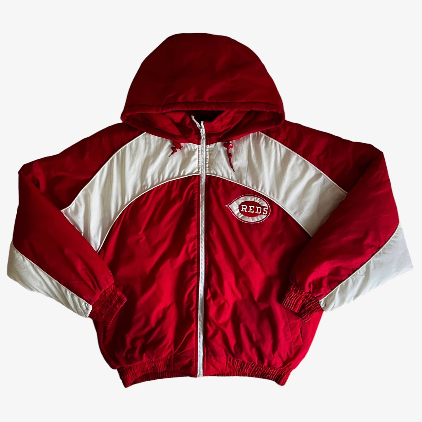 Vintage 90s Cincinnati Reds MLB Team Jacket With Back Spell Out - Casspios Dream