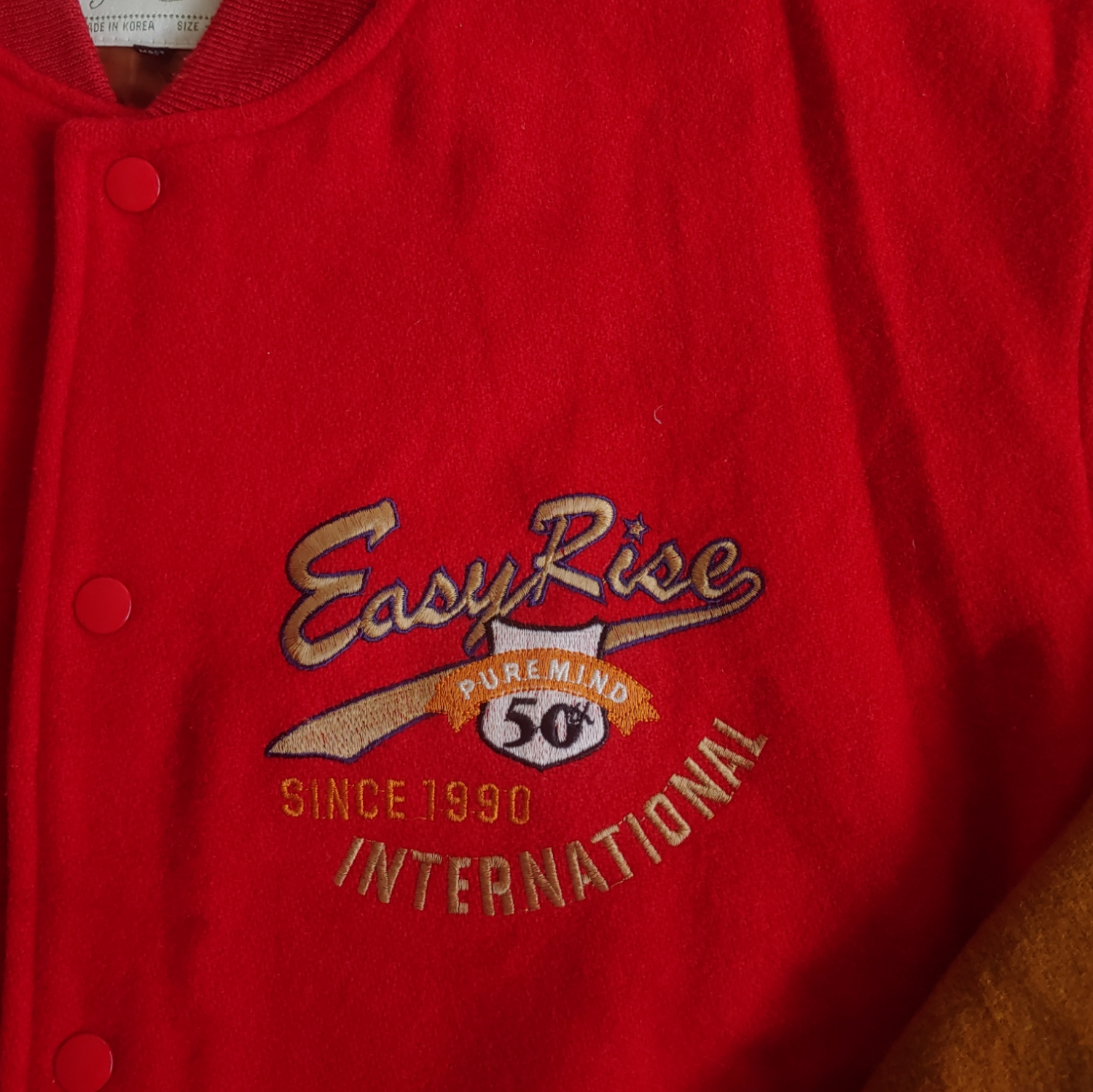 Vintage 90s Club Spirits Easy Rise Wool Red Varsity Jacket Logo - Casspios Dream