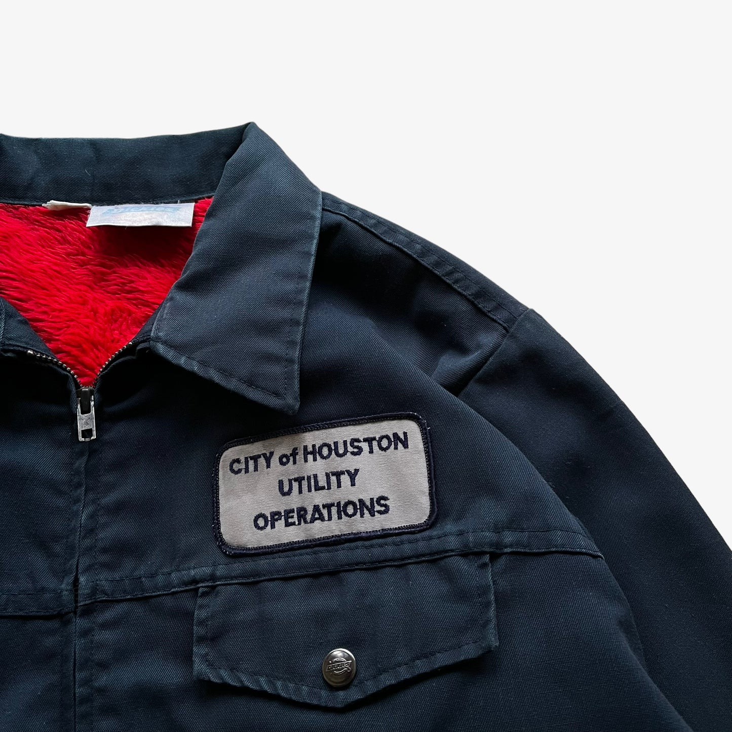 Vintage 90s Dickies City Of Houston Utility Operations Workwear Jacket Tag - Casspios Dream