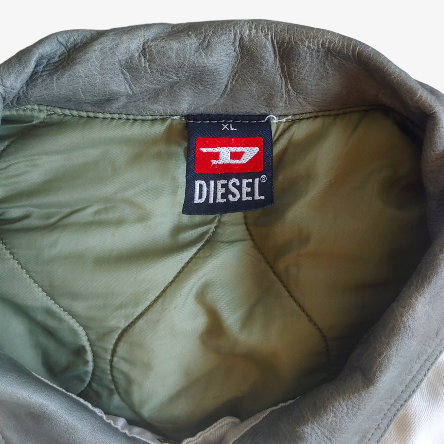 Vintage 90s Diesel Trucker Jacket With Leather Collar Size Label - Casspios Dream