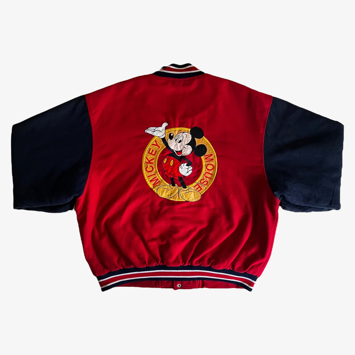 Vintage 90s Disney Mickeys Stuff Varsity Jacket With Back Embroidered Spell Out Back - Casspios Dream
