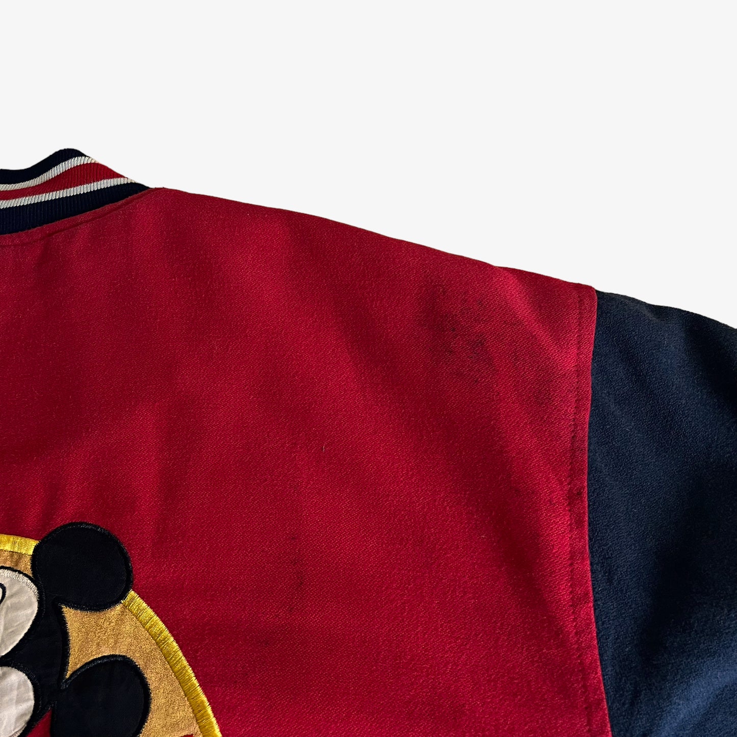 Vintage 90s Disney Mickeys Stuff Varsity Jacket With Back Embroidered Spell Out Back Wear - Casspios Dream