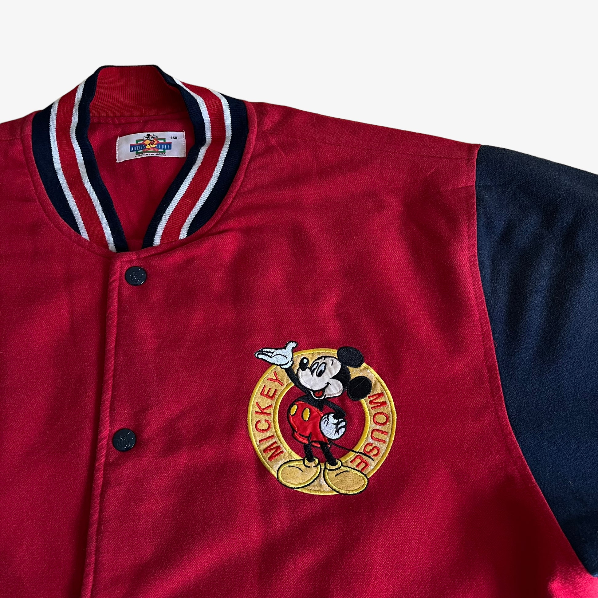 Vintage 90s Disney Mickeys Stuff Varsity Jacket With Back Embroidered Spell Out Logo - Casspios Dream