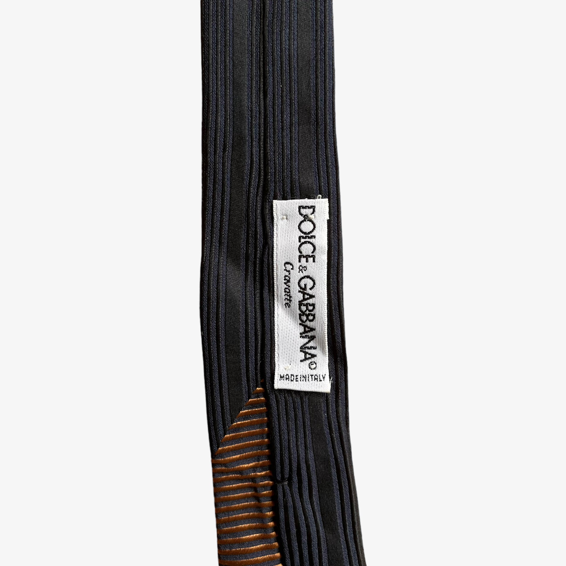 Vintage 90s Dolce And Gabbana Striped Silk Tie Label - Casspios Dream