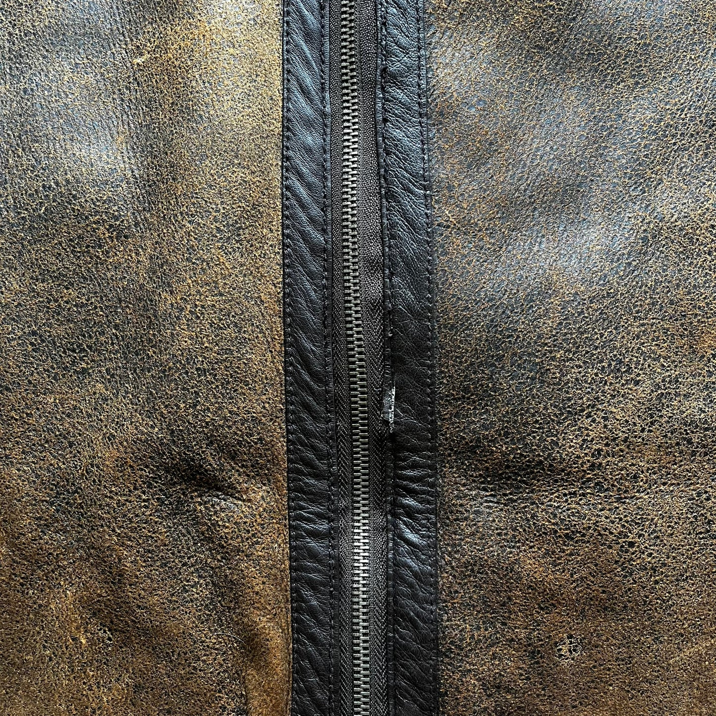 Vintage 90s Dolce Gabbana Brown Leather Sheepskin Jacket Zip - Casspios Dream