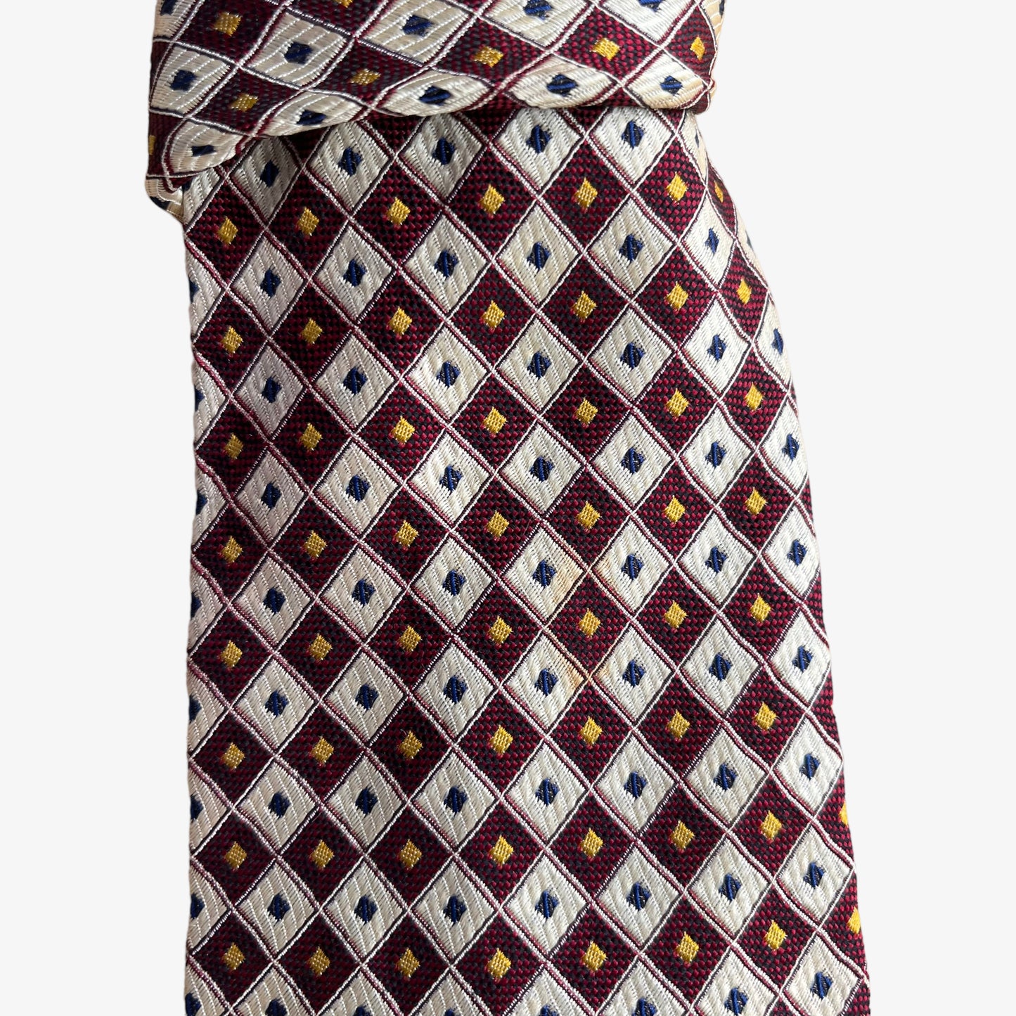 Vintage 90s Drakes Art Deco Triangle Print Silk Tie Wear - Casspios Dream