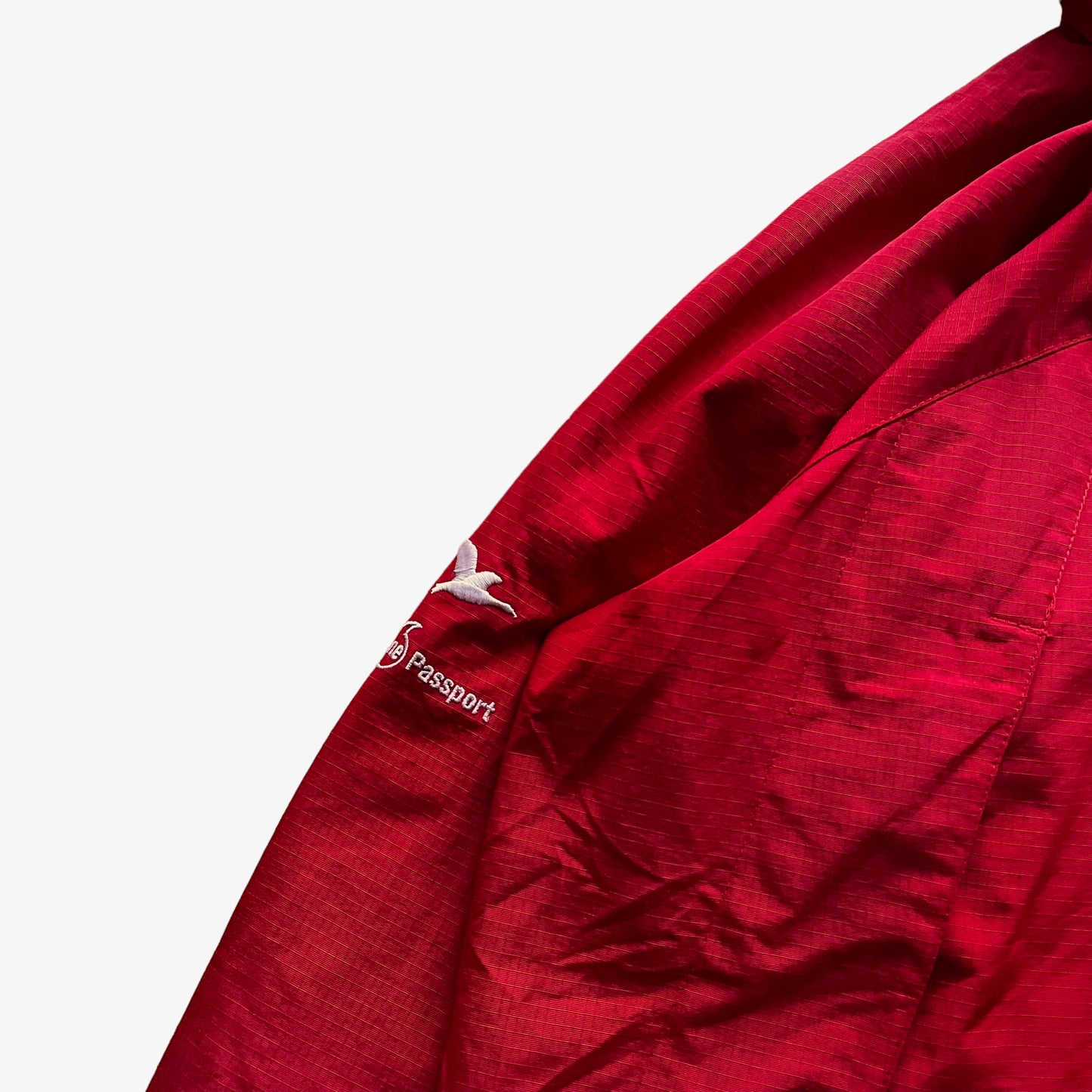 Vintage 90s Ferrari Red Windbreaker Jacket Arm - Casspios Dream
