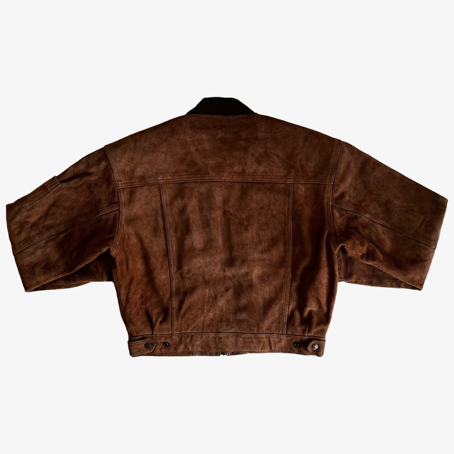 Vintage 90s Frontline Rallye Paul Racing Dog Brown Leather Jacket Back - Casspios Dream
