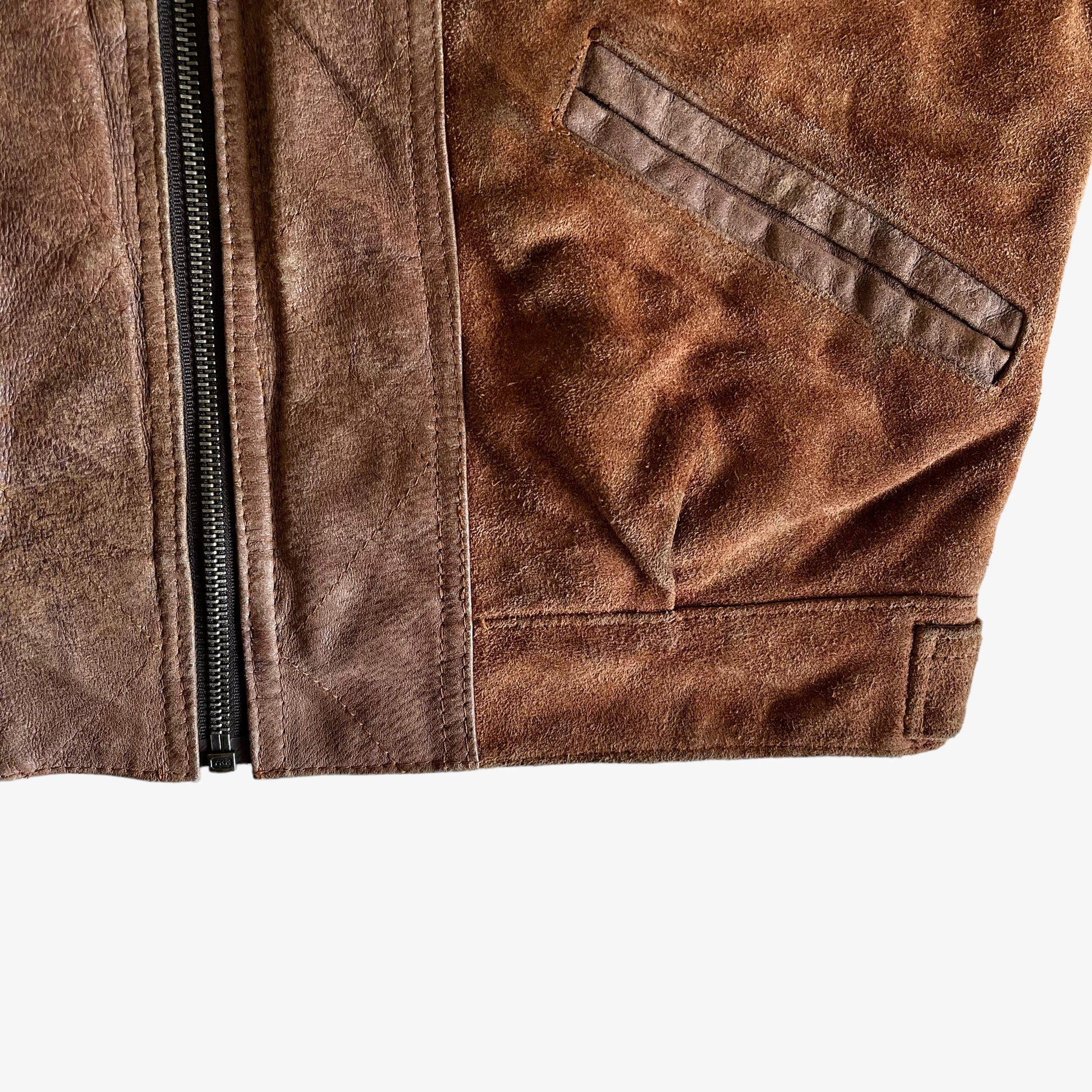Vintage 90s Frontline Rallye Paul Racing Dog Brown Leather Jacket Hem Wear - Casspios Dream