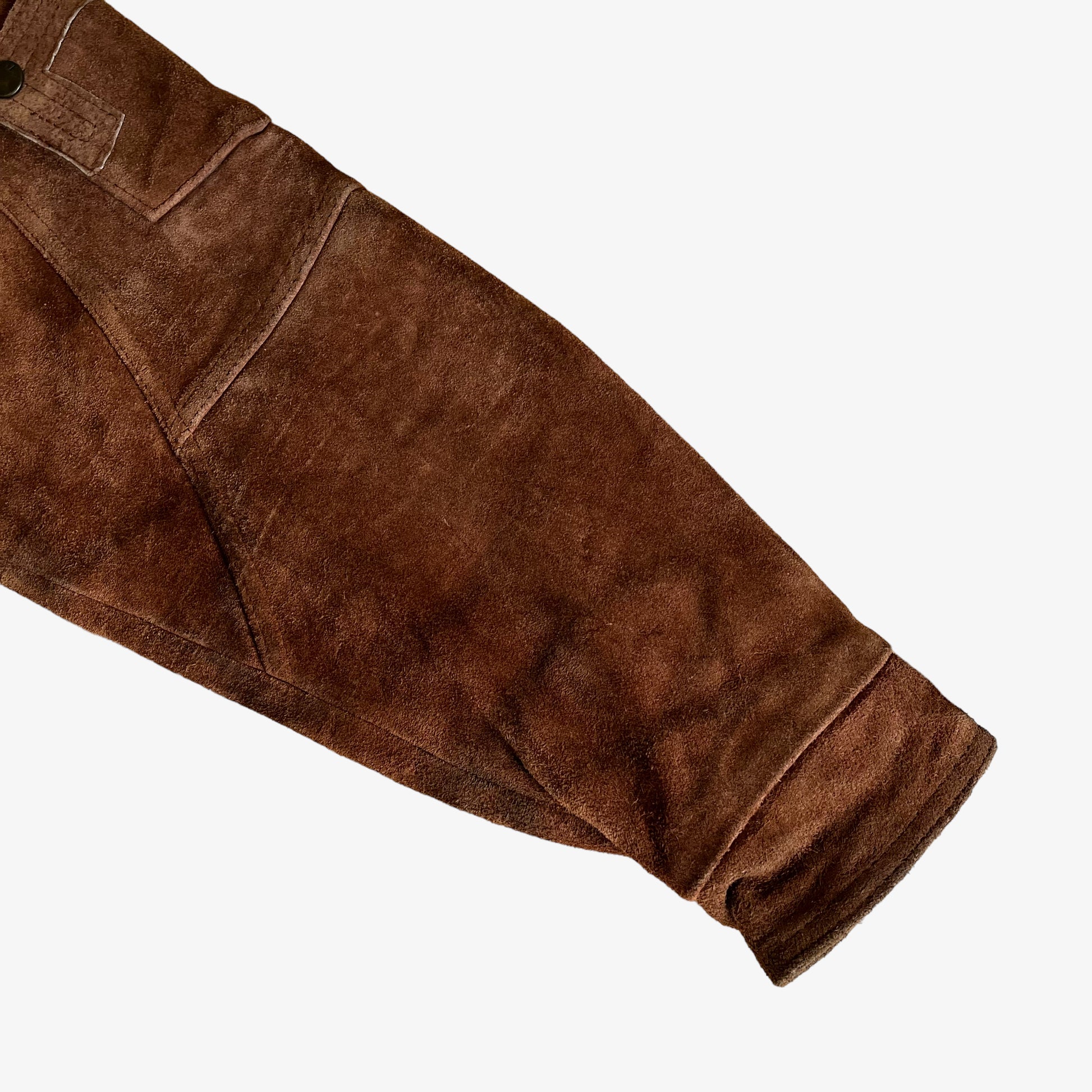 Vintage 90s Frontline Rallye Paul Racing Dog Brown Leather Jacket Sleeve - Casspios Dream