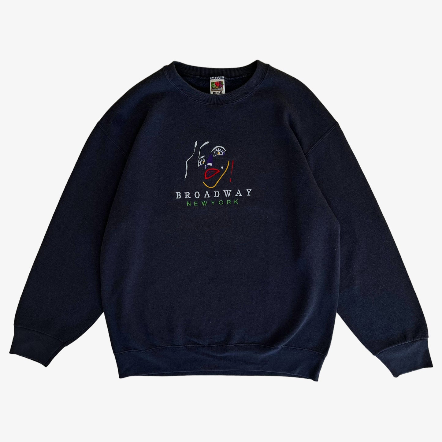 Vintage 90s Fruit Of The Loom Heavyweight Broadway New York Musical Crewneck Sweatshirt - Casspios Dream