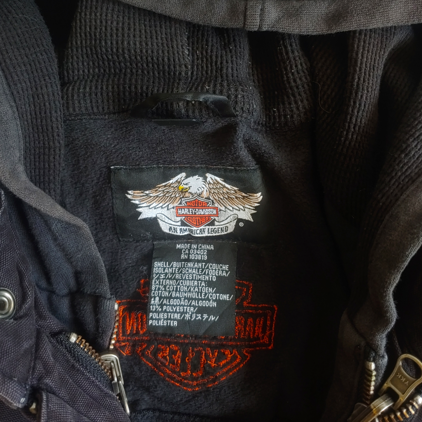 Vintage 90s Harley Davidson Biker Jacket With Back Spell Out Label - Casspios Dream