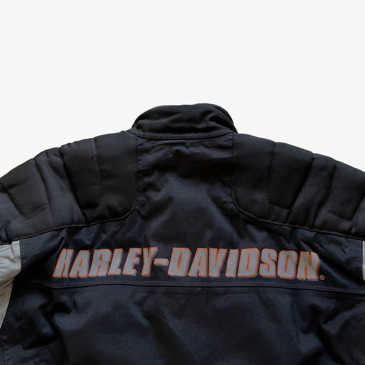 Vintage 90s Harley Davidson FXRG Padded Biker Jacket With Back Spell Out Logo - Casspios Dream