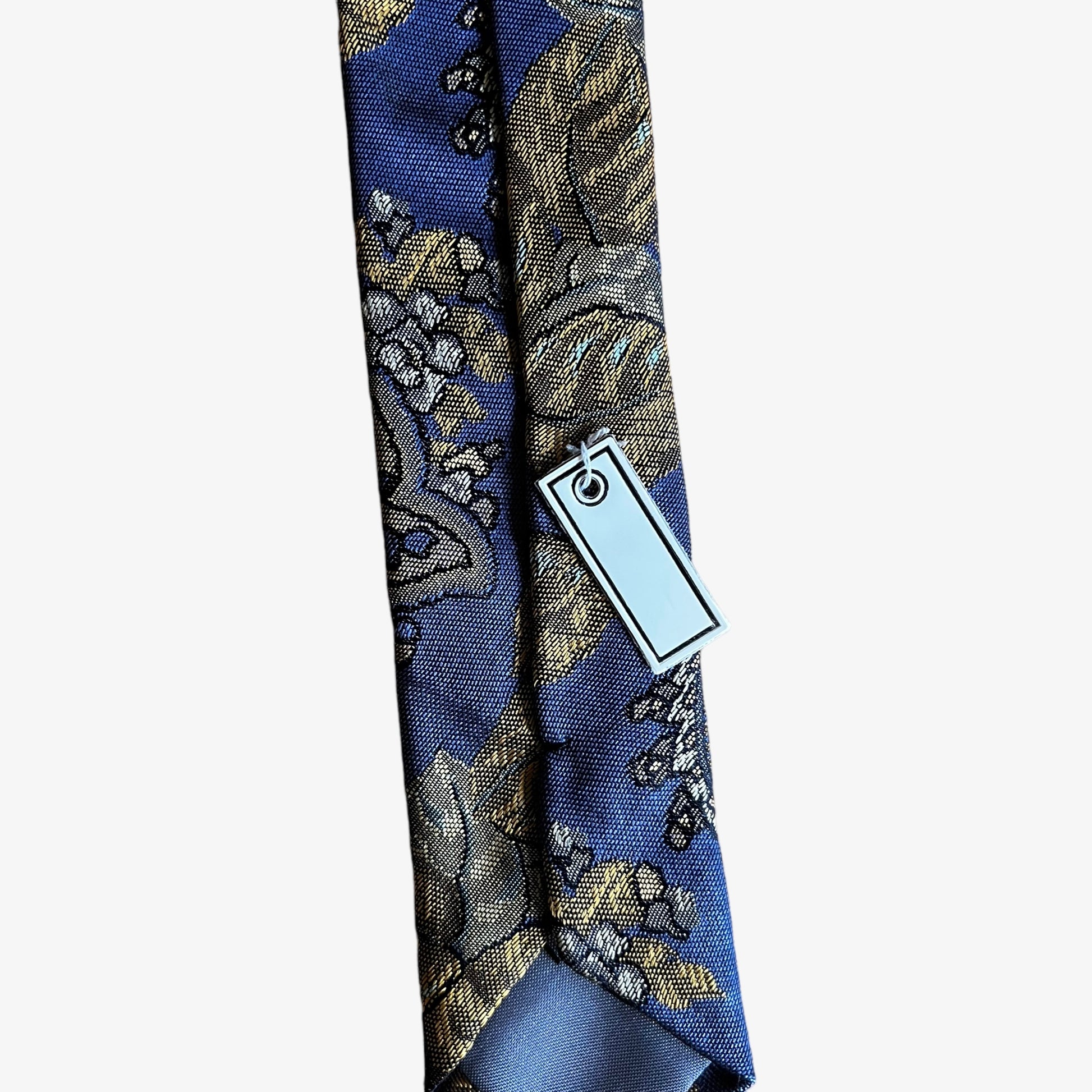Vintage 90s Harvey Nichols Floral Paisley Print Silk Tie Tag - Casspios Dream