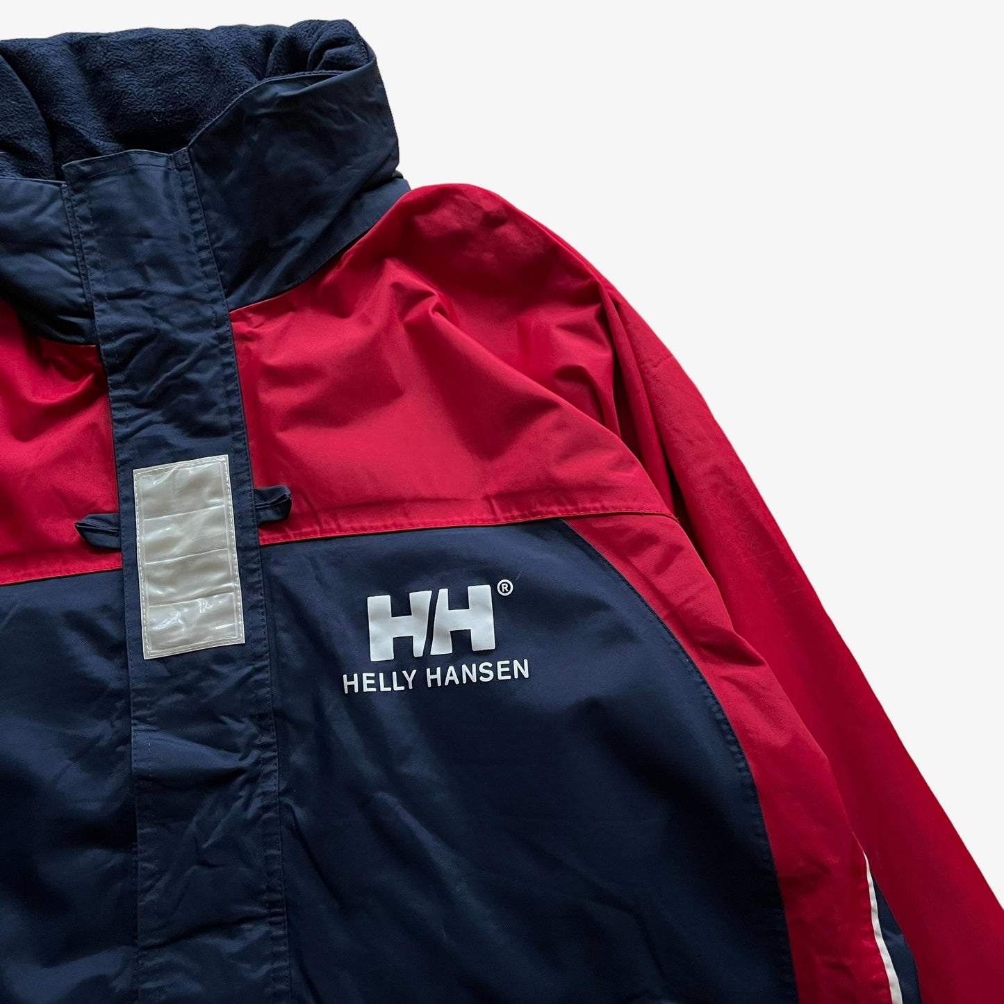 Vintage 90s Helly Hansen Red And Navy Sailing Jacket Logo - Casspios Dream