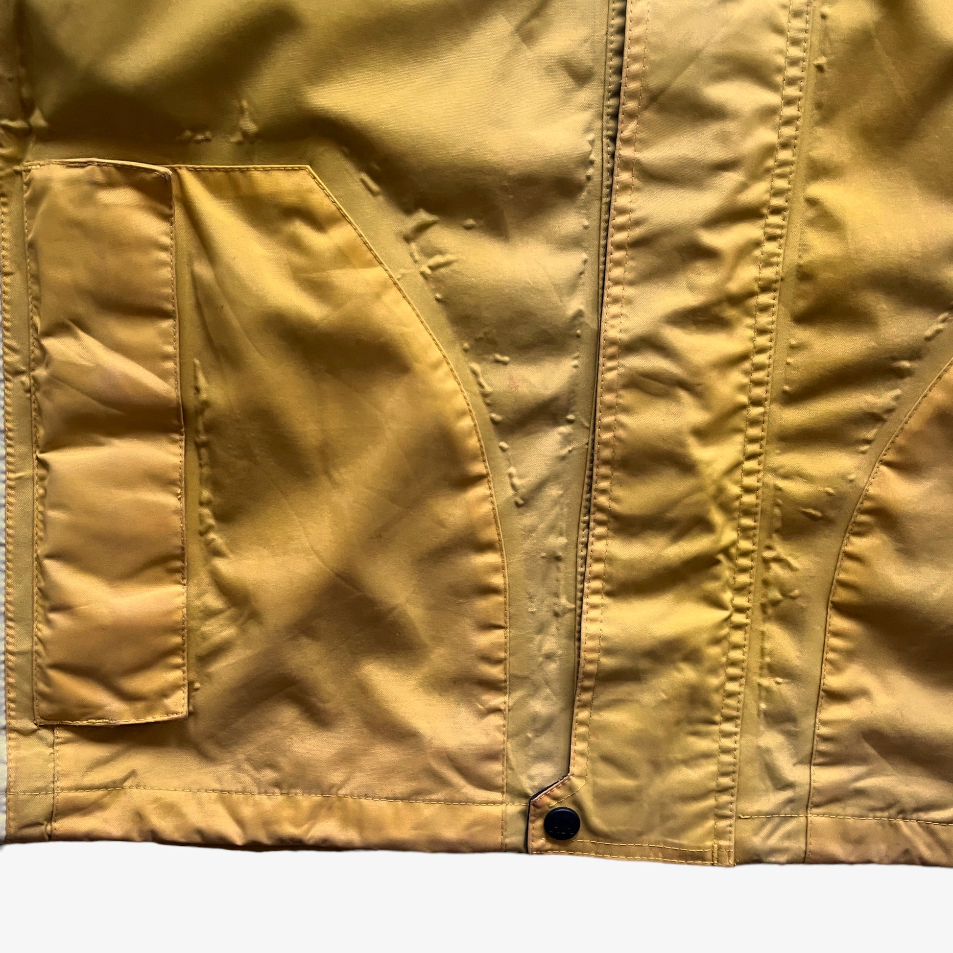 Vintage 90s Helly Hansen Yellow Sailing Jacket With Fold Away Hood Hem - Casspios Dream