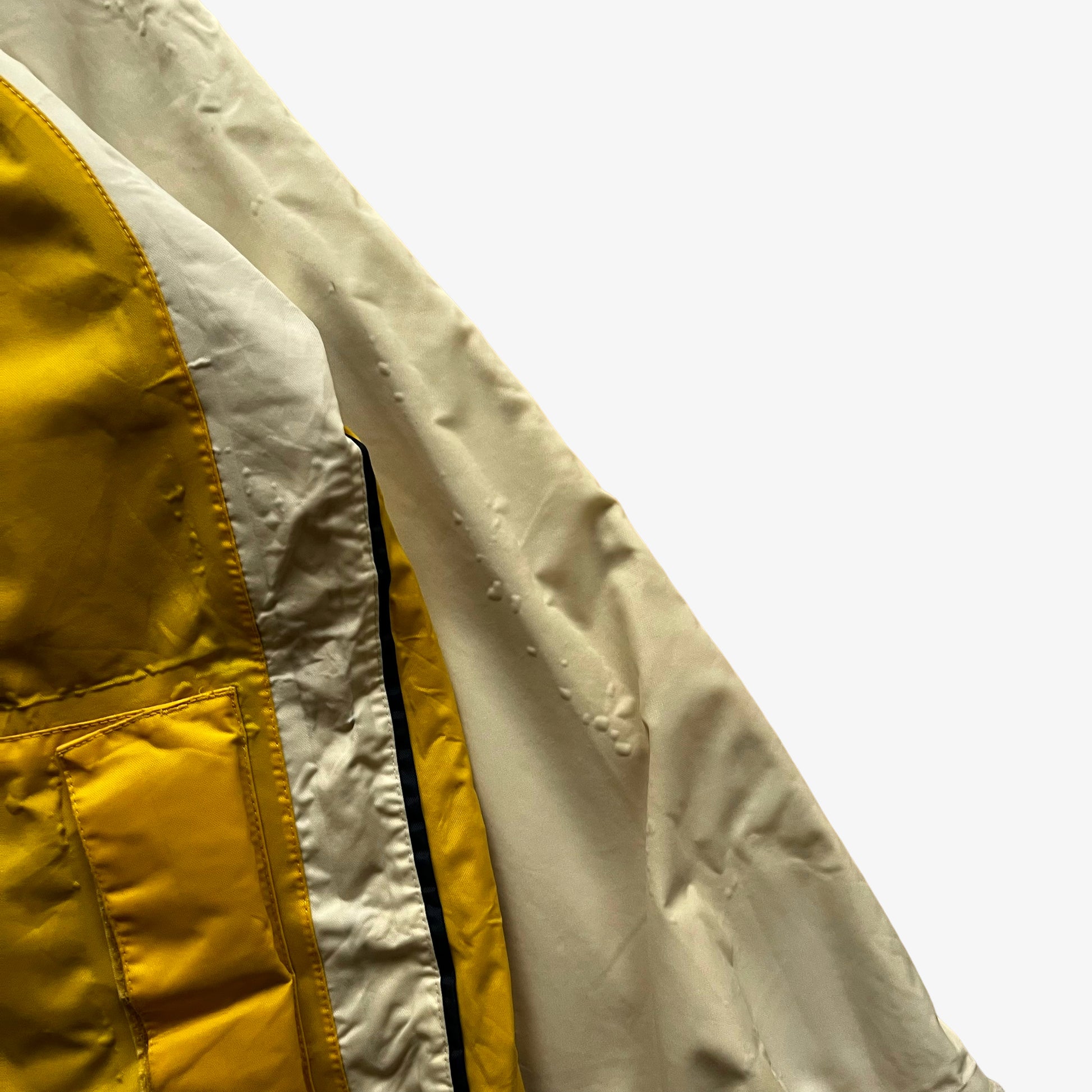 Vintage 90s Helly Hansen Yellow Sailing Jacket With Fold Away Hood Sleeve - Casspios Dream