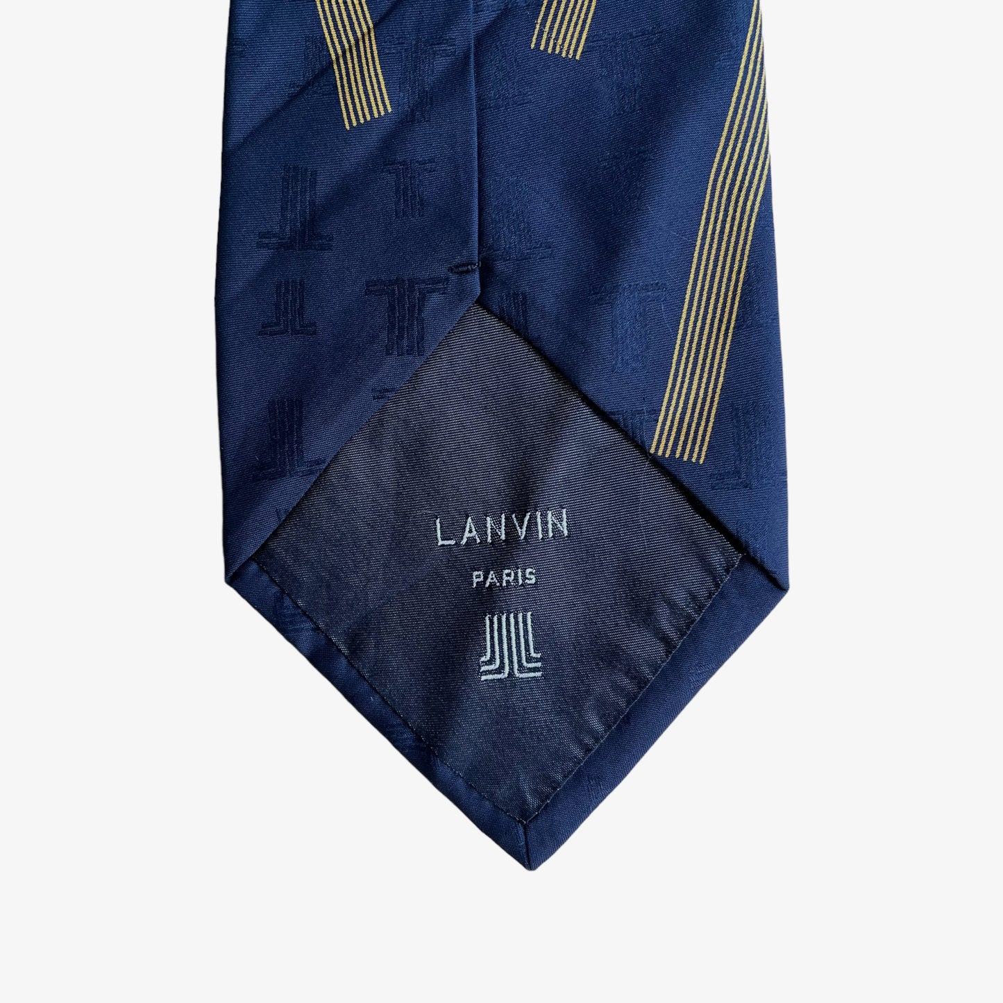 Vintage 90s Lanvin Art Deco Logo Print Silk Tie Back - Casspios Dream