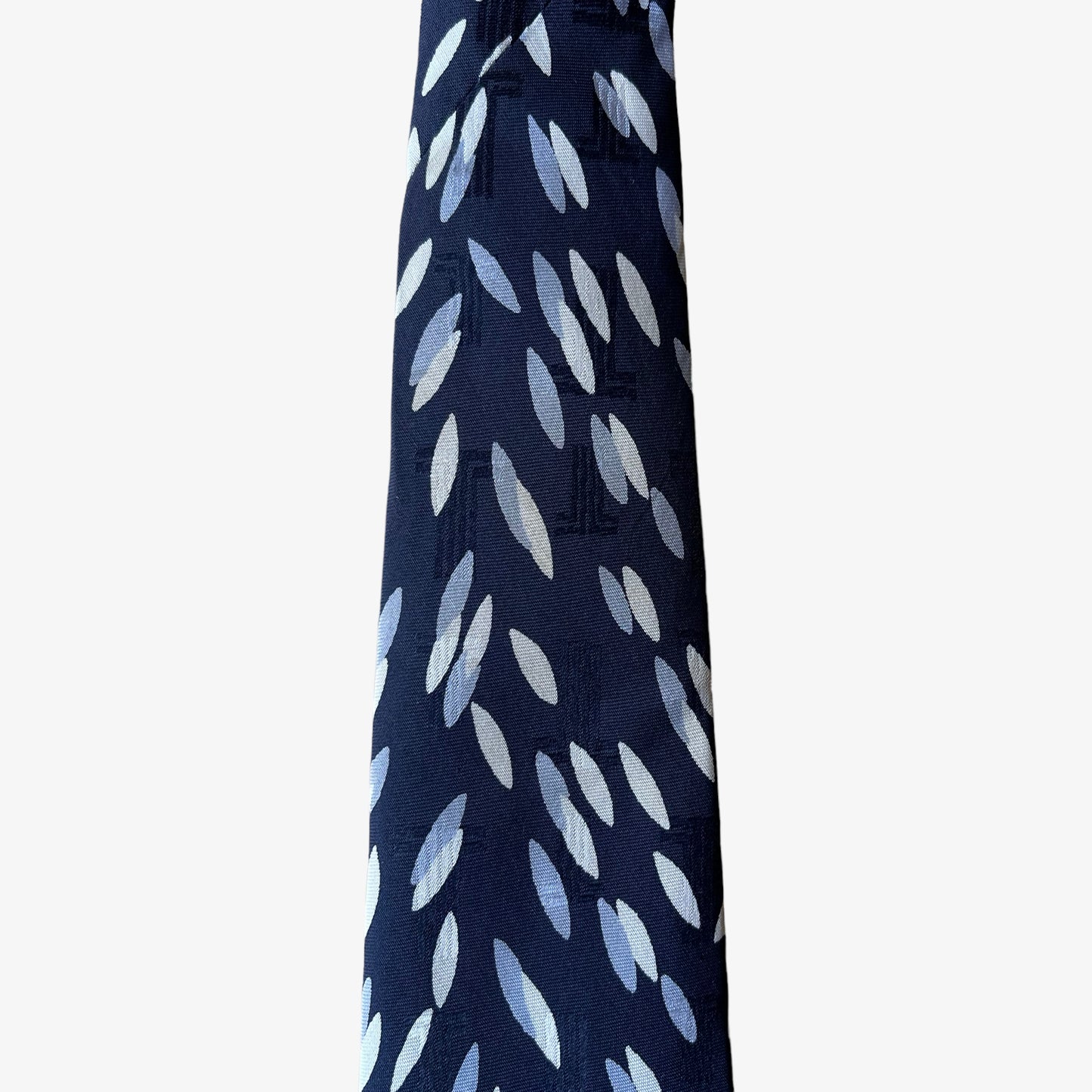 Vintage 90s Lanvin Art Deco Logo Print Silk Tie Collar - Casspios Dream