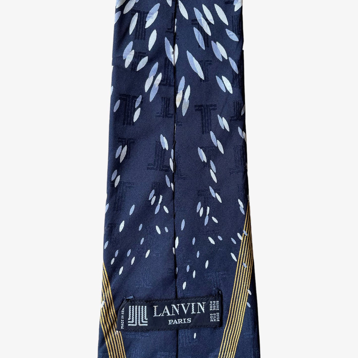 Vintage 90s Lanvin Art Deco Logo Print Silk Tie Wear - Casspios Dream
