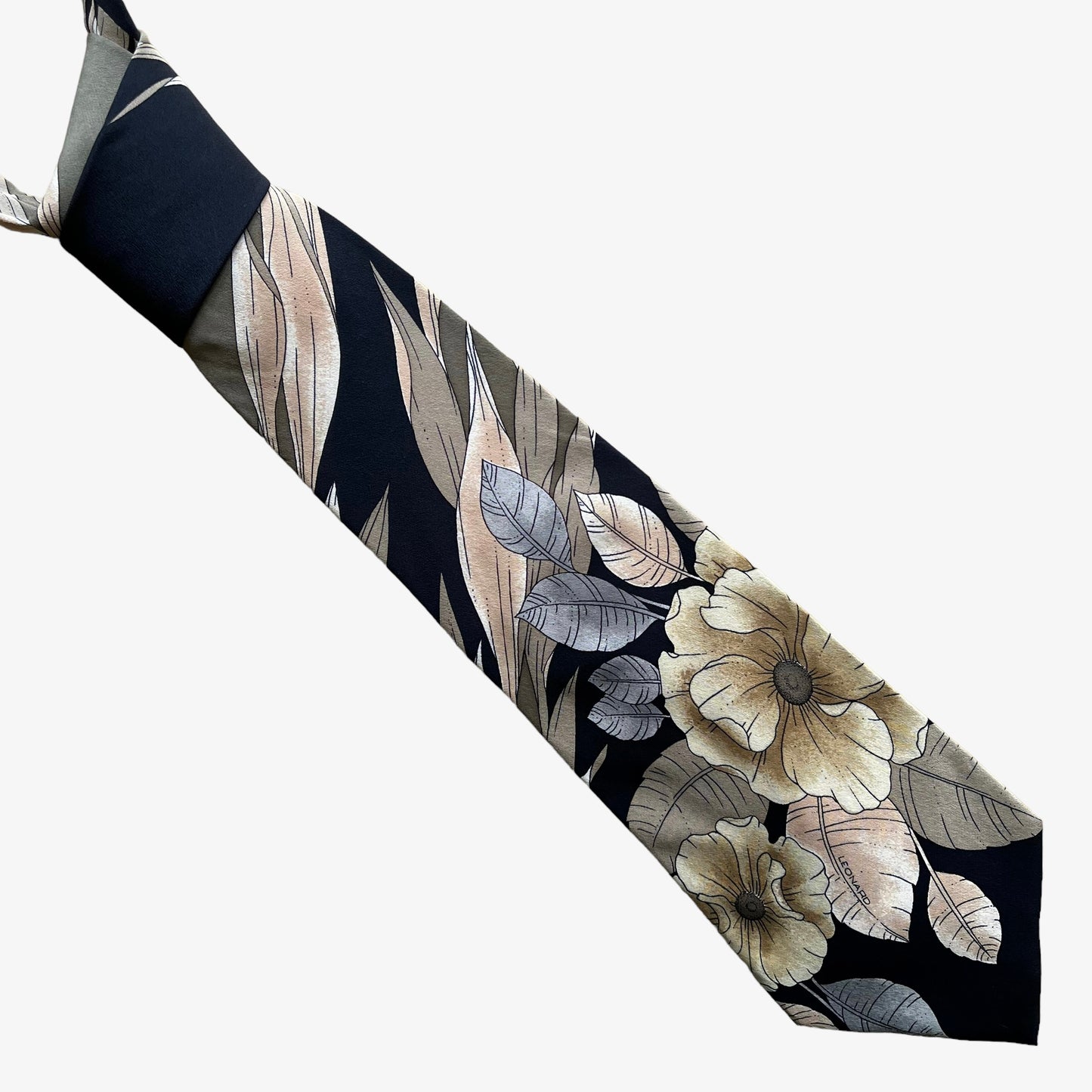 Vintage 90s Leonard All Over Floral Print Silk Tie - Casspios Dream