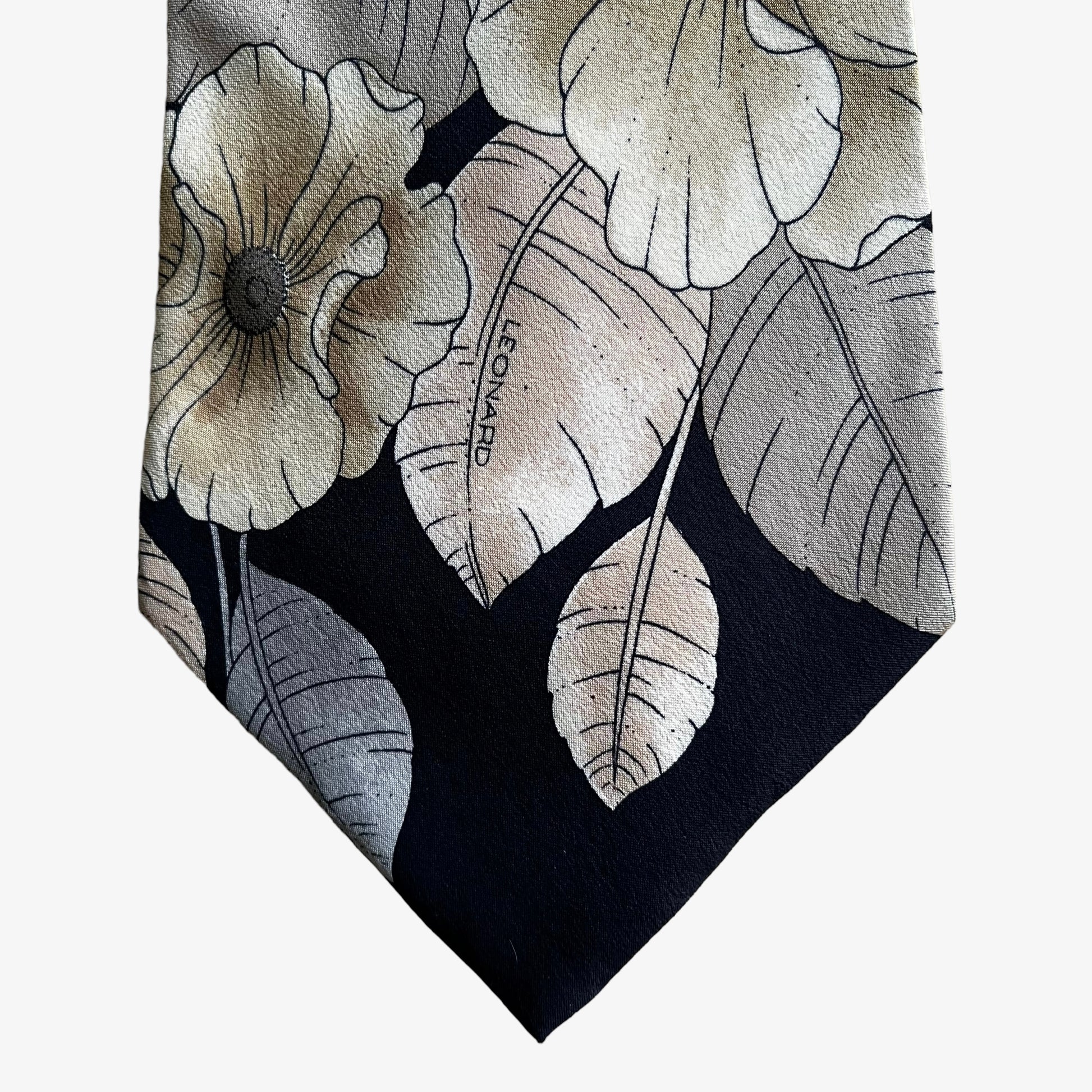 Vintage 90s Leonard All Over Floral Print Silk Tie Logo - Casspios Dream