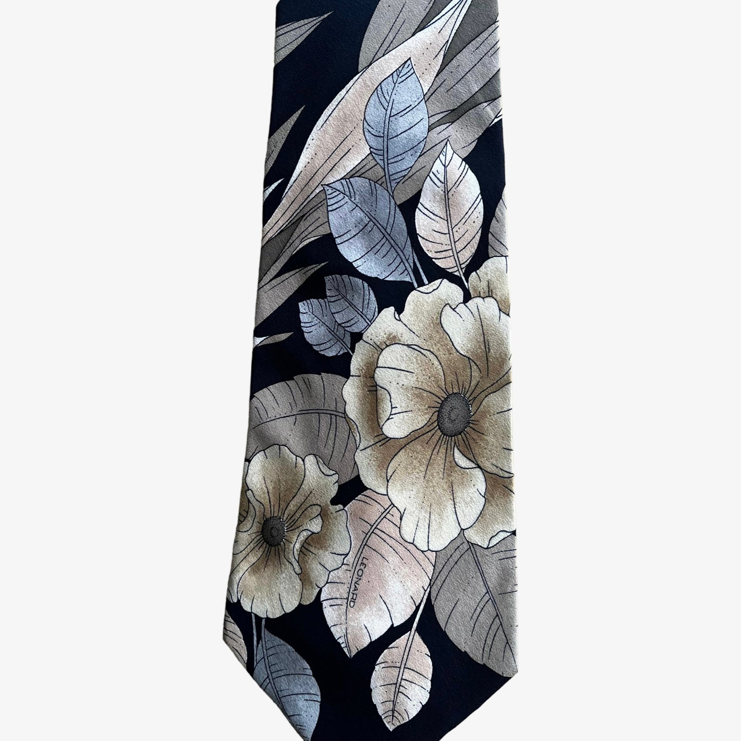 Vintage 90s Leonard All Over Floral Print Silk Tie Pattern - Casspios Dream