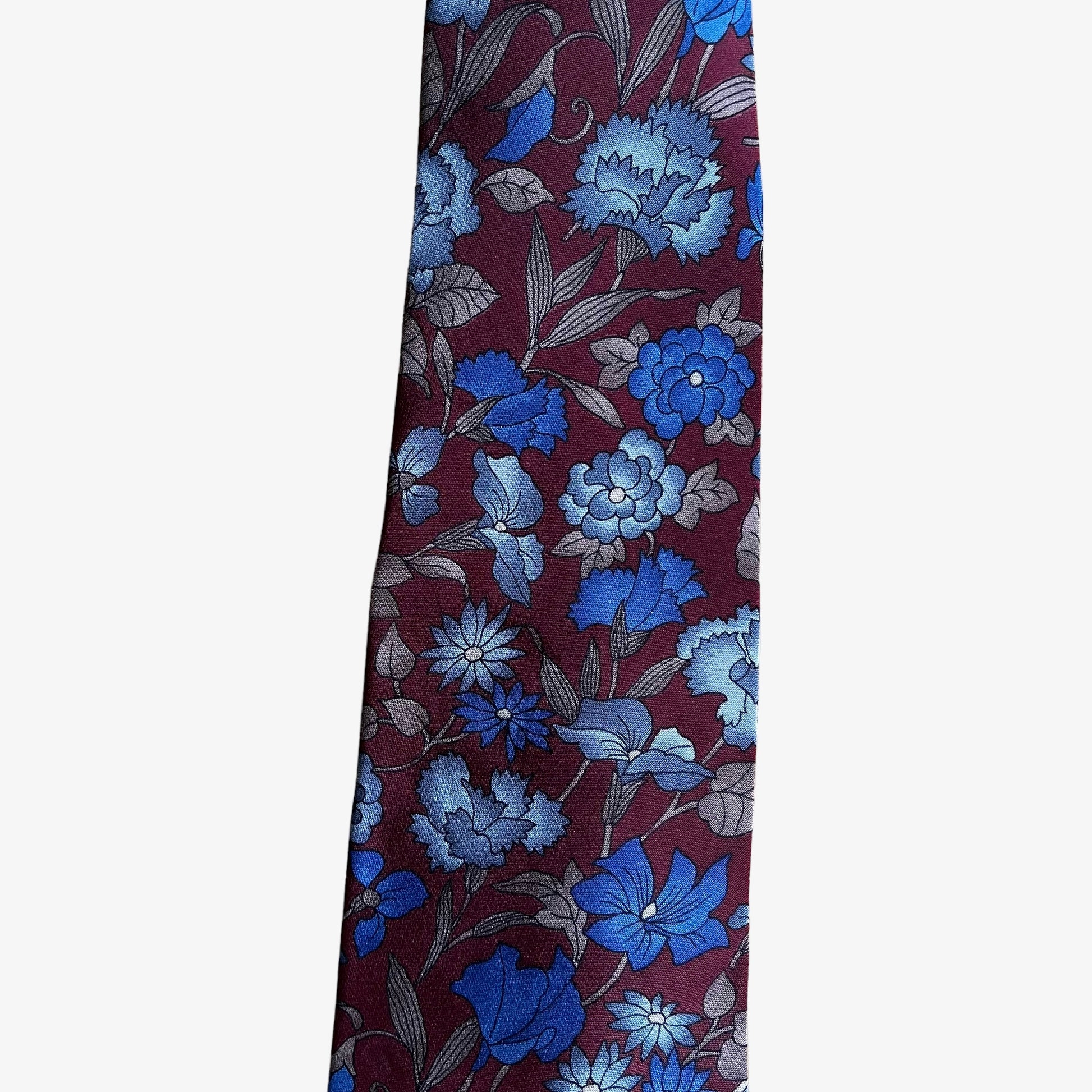 Vintage 90s Leonard Floral Geometric Print Silk Tie Pattern - Casspios Dream