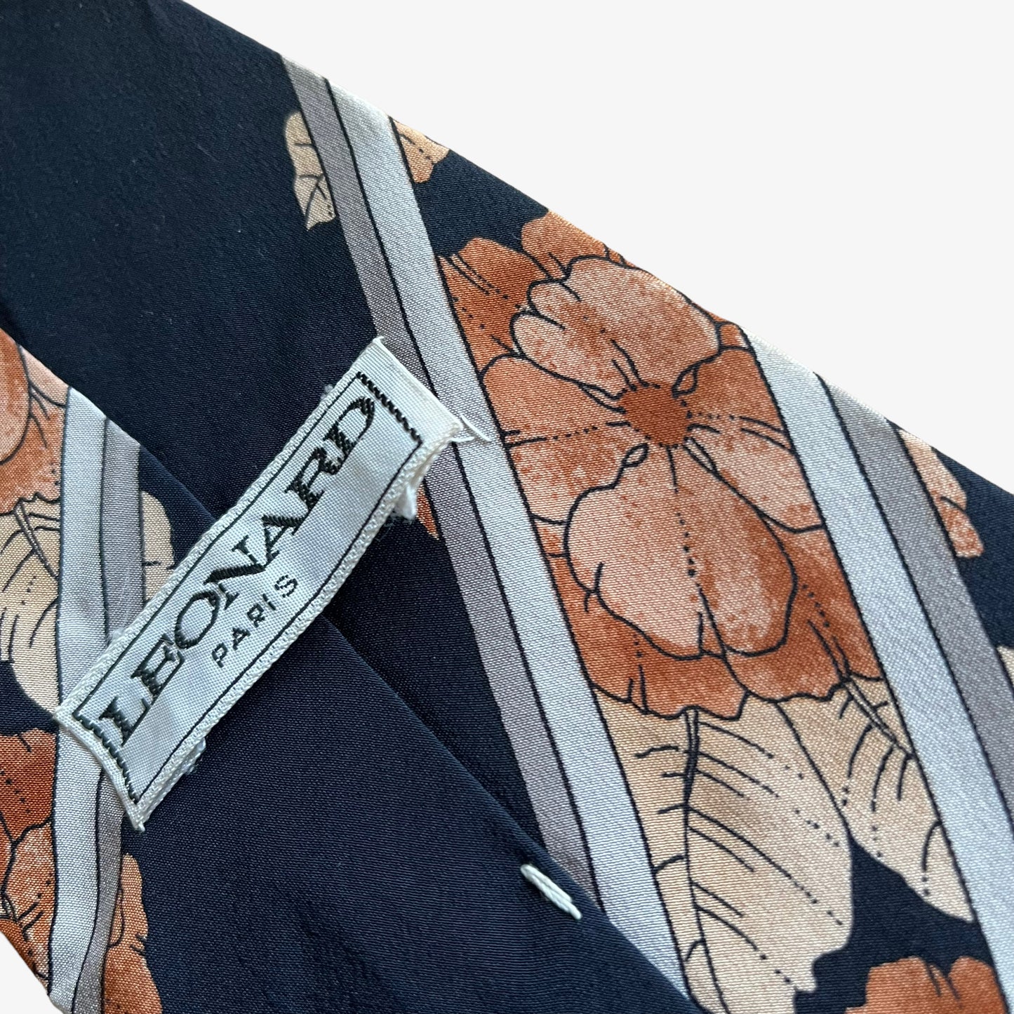 Vintage 90s Leonard Striped Floral Print Silk Tie Wear - Casspios Dream