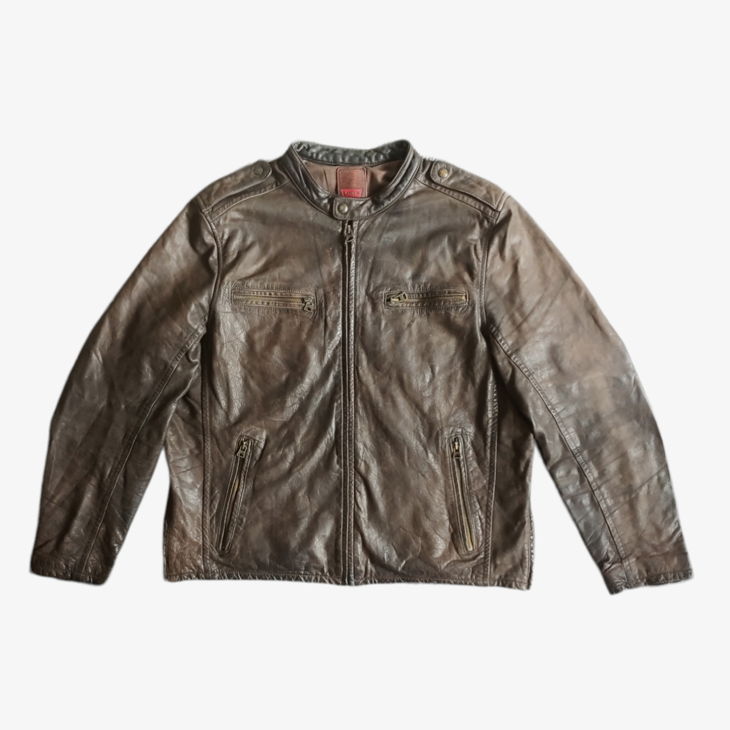 Vintage 90s Levi's Dark Brown Leather Driving Jacket - Casspios Dream