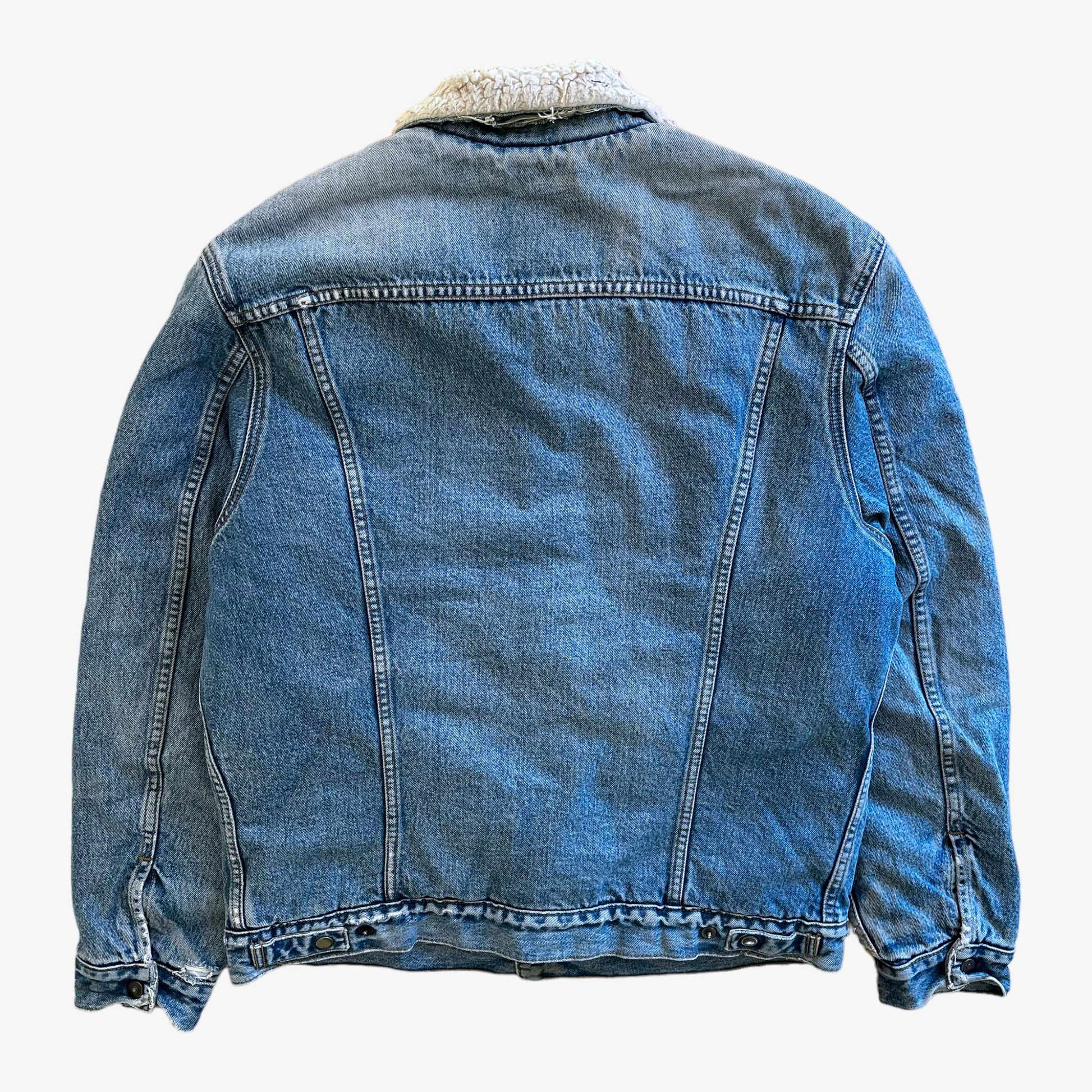 Vintage 90s Levis 70603 02 Denim Jacket With Sherpa Lining Back - Casspios Dream
