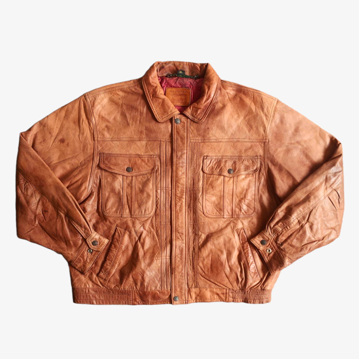 Vintage 90s Levis Dark Brown Leather Trucker Jacket - Casspios Dream
