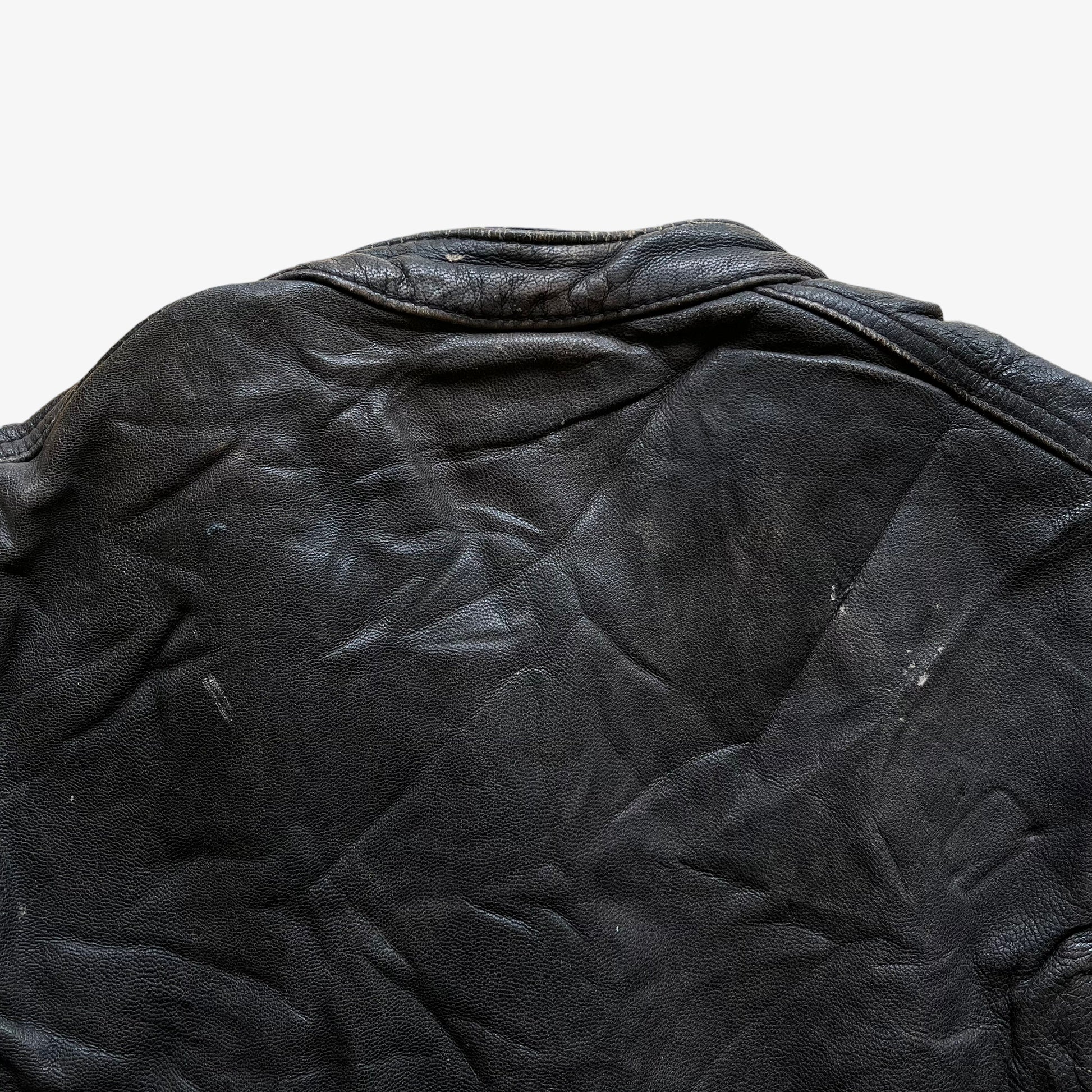 Vintage 90s Livid Leather Biker Jacket Back - Casspios Dream