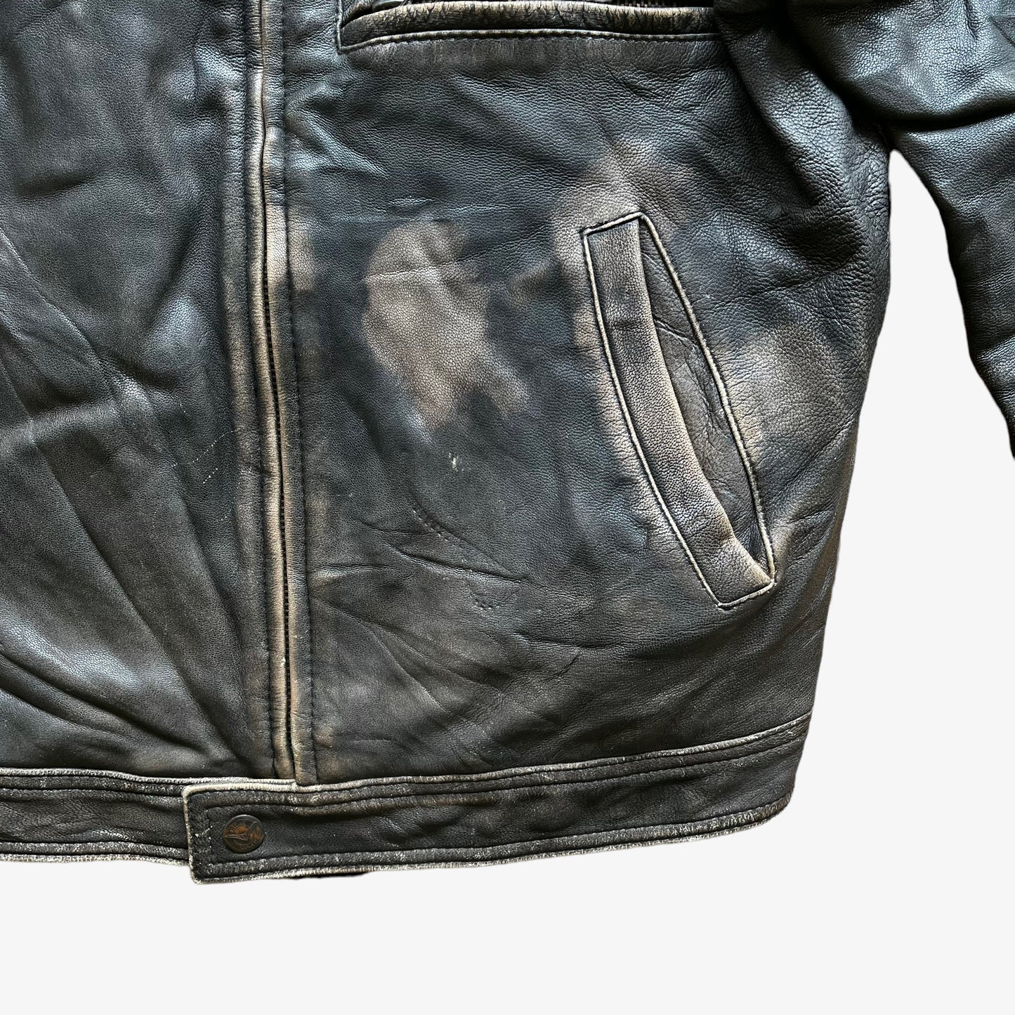 Vintage 90s Livid Leather Biker Jacket Fading - Casspios Dream