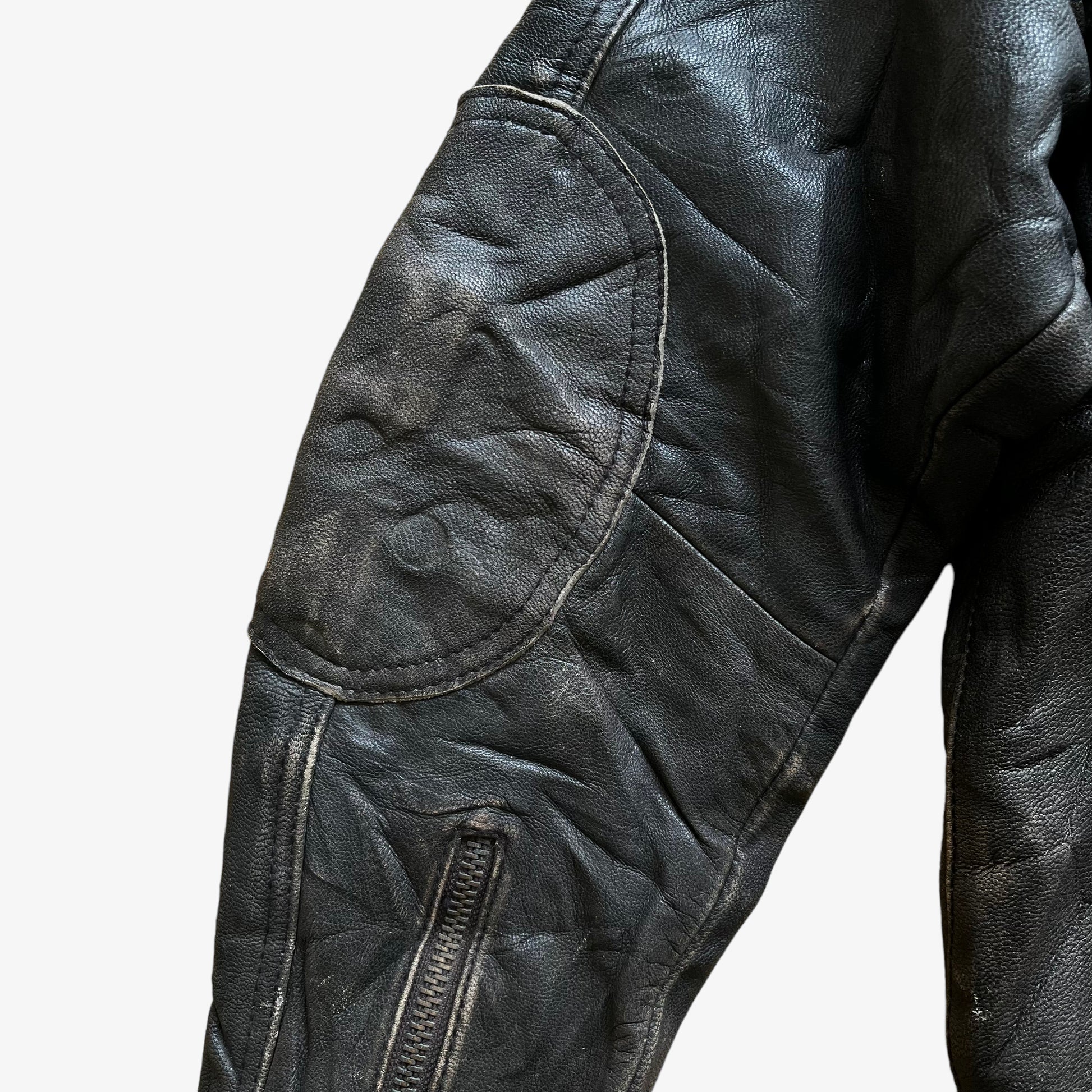 Vintage 90s Livid Leather Biker Jacket Sleeve - Casspios Dream