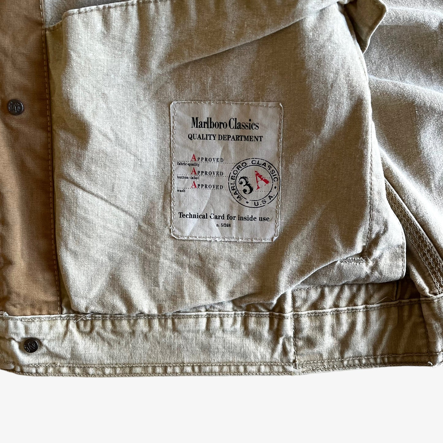 Vintage 90s Marlboro Classics Trucker Jacket With Leather Collar Inside Label - Casspios Dream