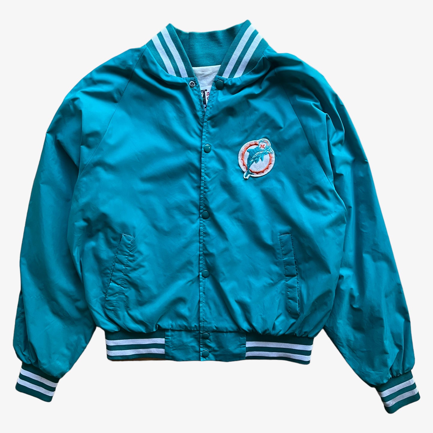 Vintage 90s Miami Dolphins NFL Blue Varsity Jacket - Casspios Dream