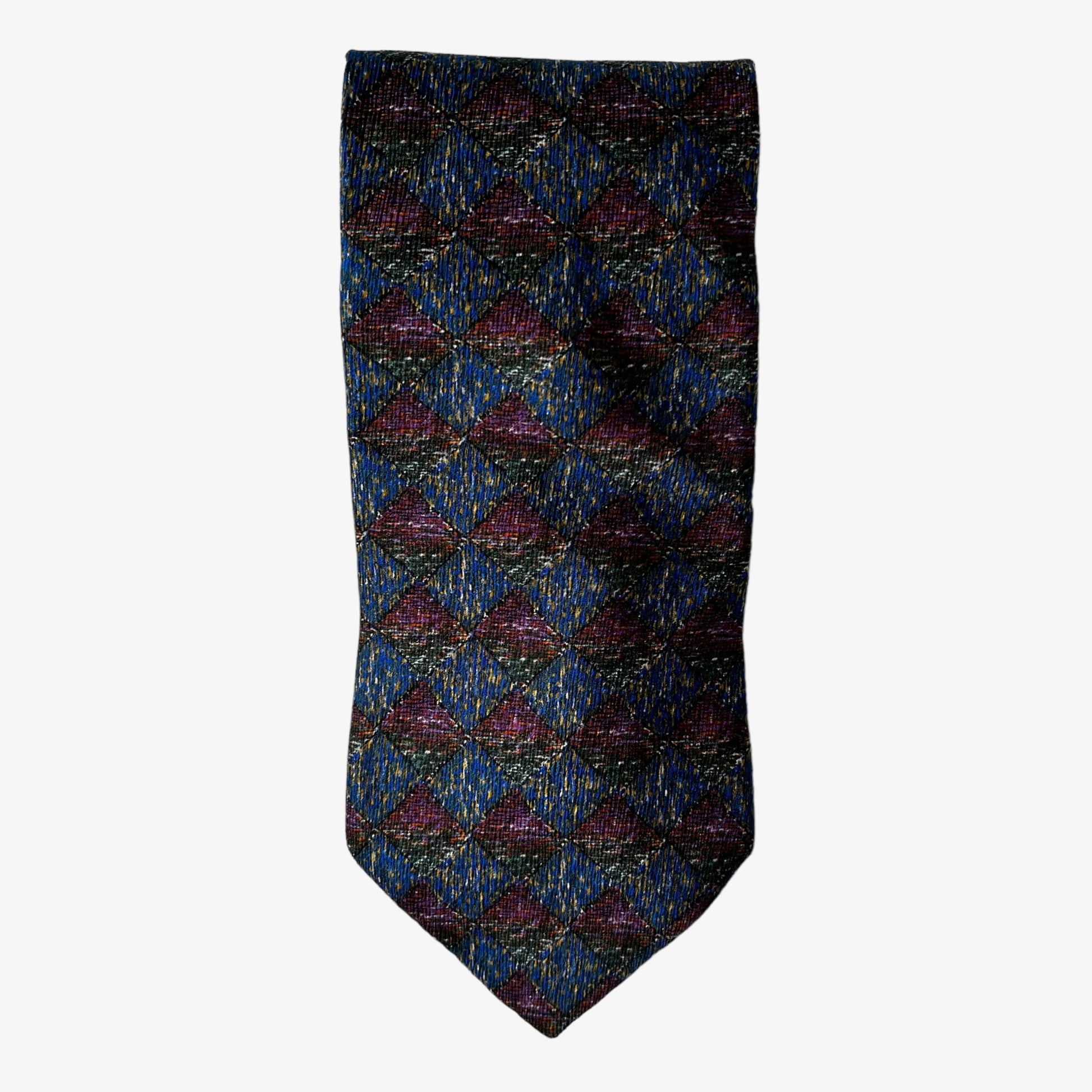 Vintage 90s Missoni Abstract Check Silk Tie Cravatte - Casspios Dream