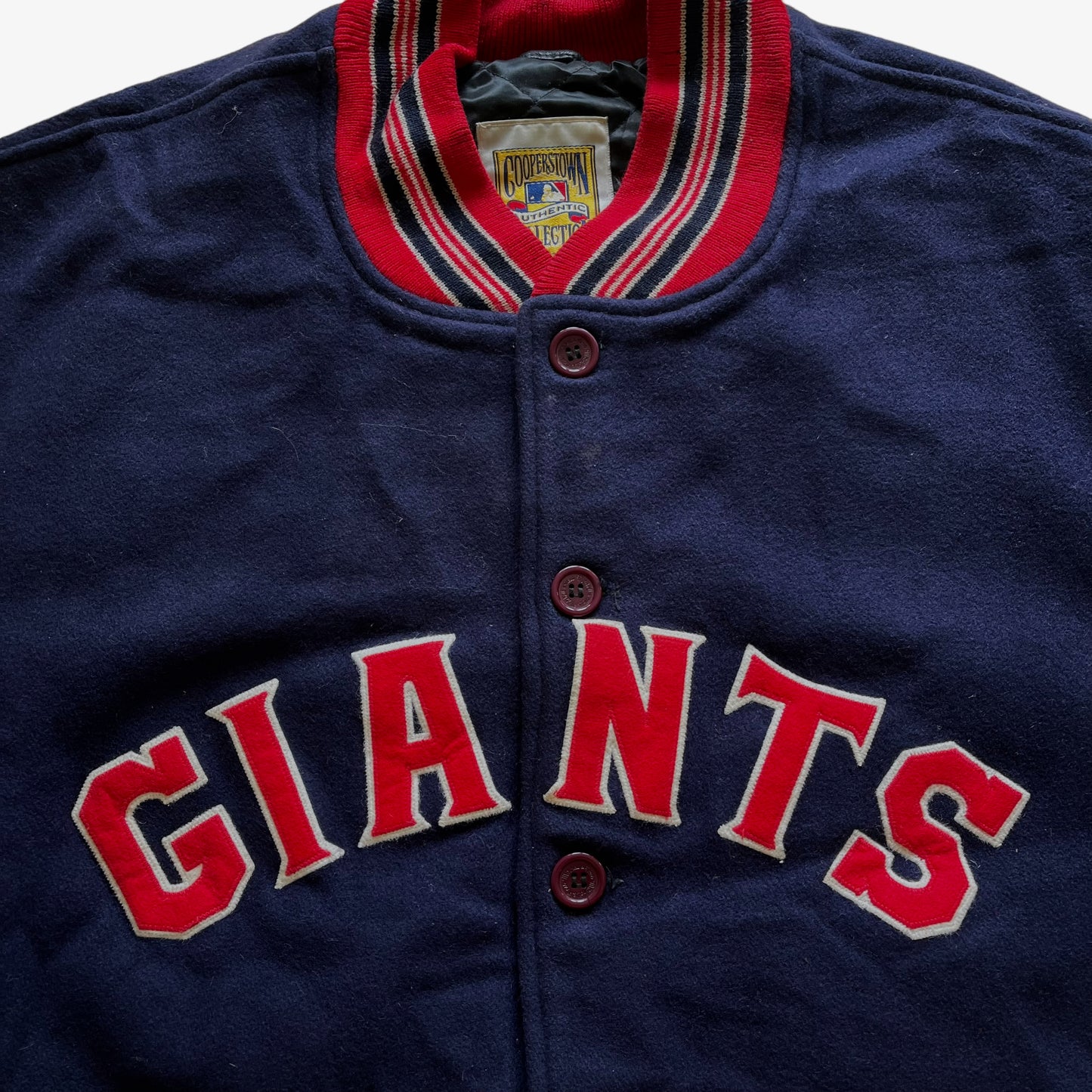 Vintage 90s Mitchell Ness New York Giants NFL 1932 Cooperstown Collection Varsity Jacket Logo - Casspios Dream
