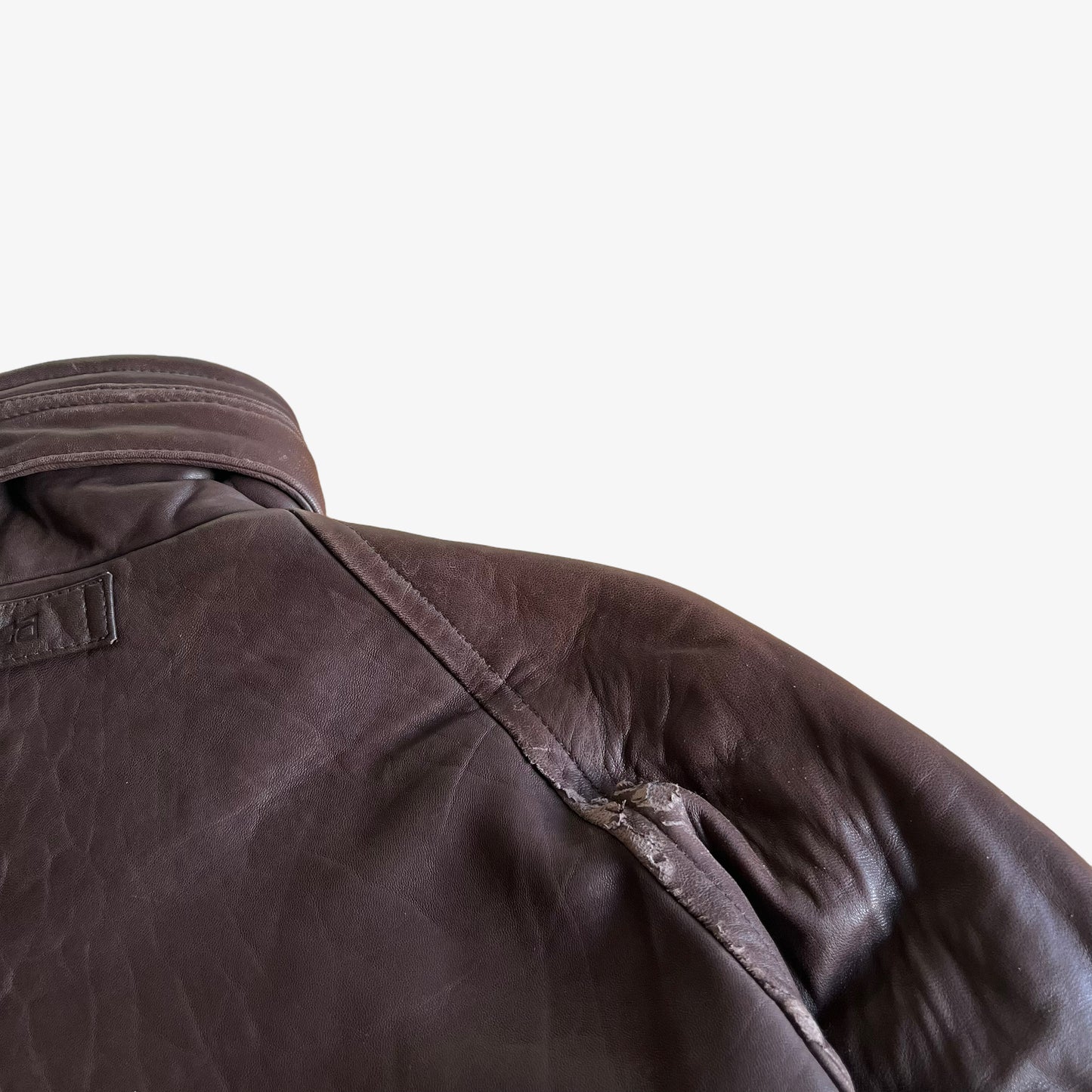 Vintage 90s Nautica Brown Leather Driving Jacket Wear - Casspios Dream