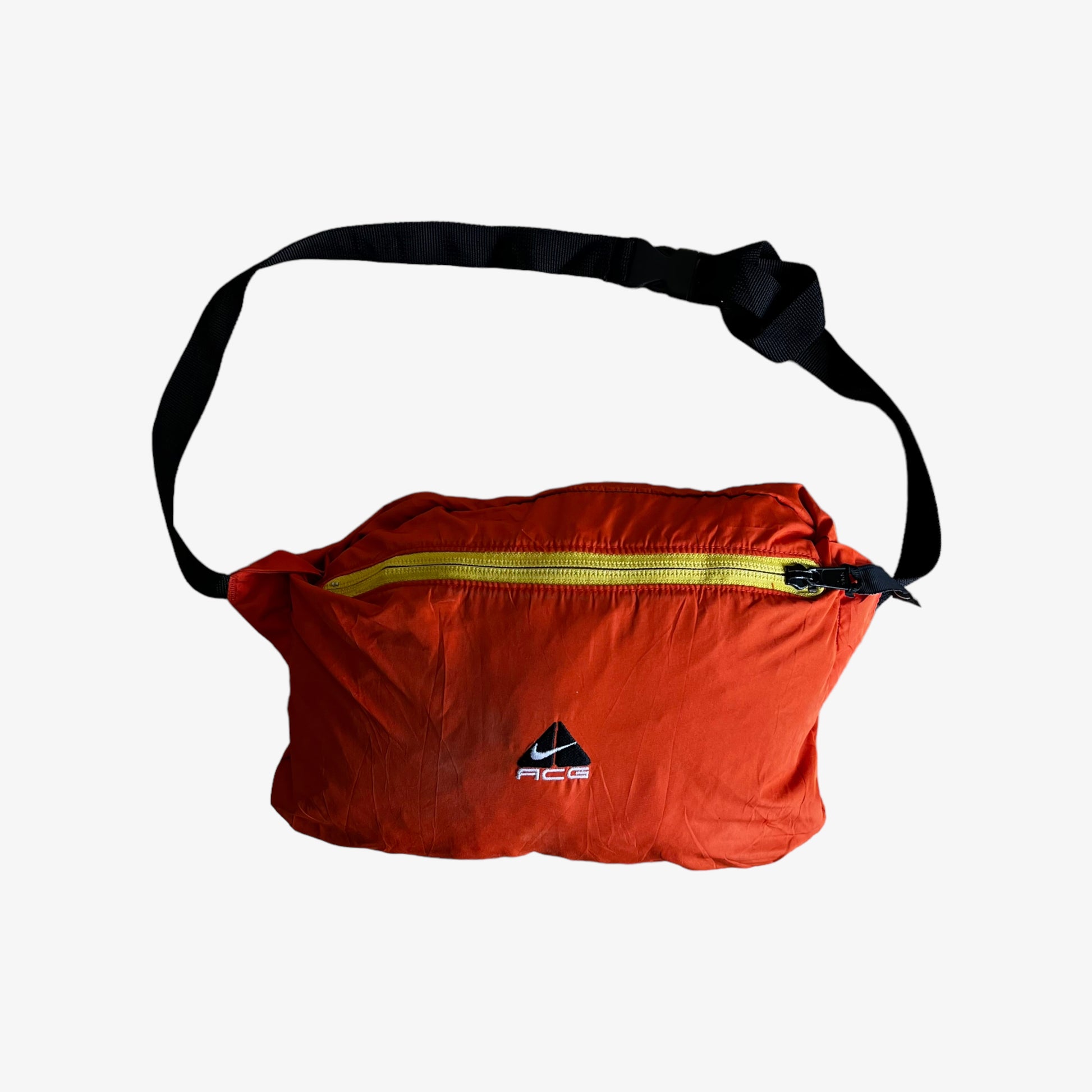 Vintage 90s Nike ACG Orange Utility Jacket With Back Foldable Pouch Bag - Casspios Dream
