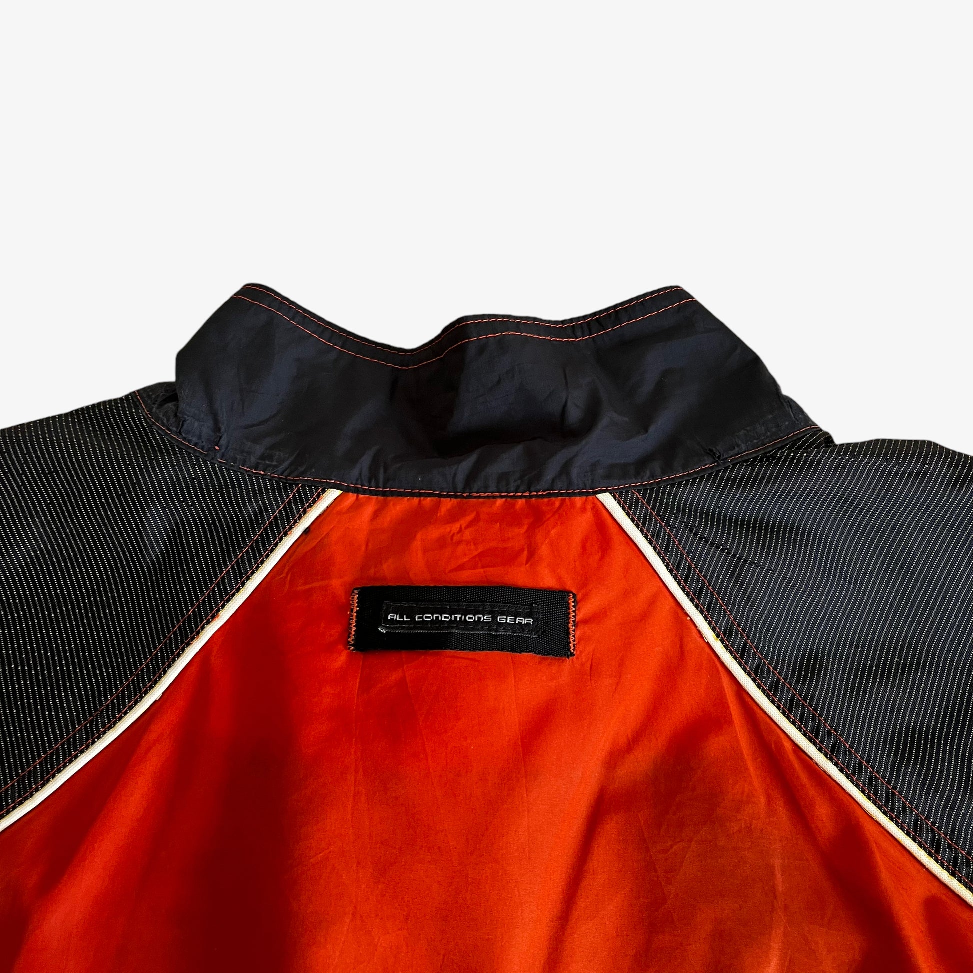 Vintage 90s Nike ACG Orange Utility Jacket With Back Foldable Pouch Collar - Casspios Dream