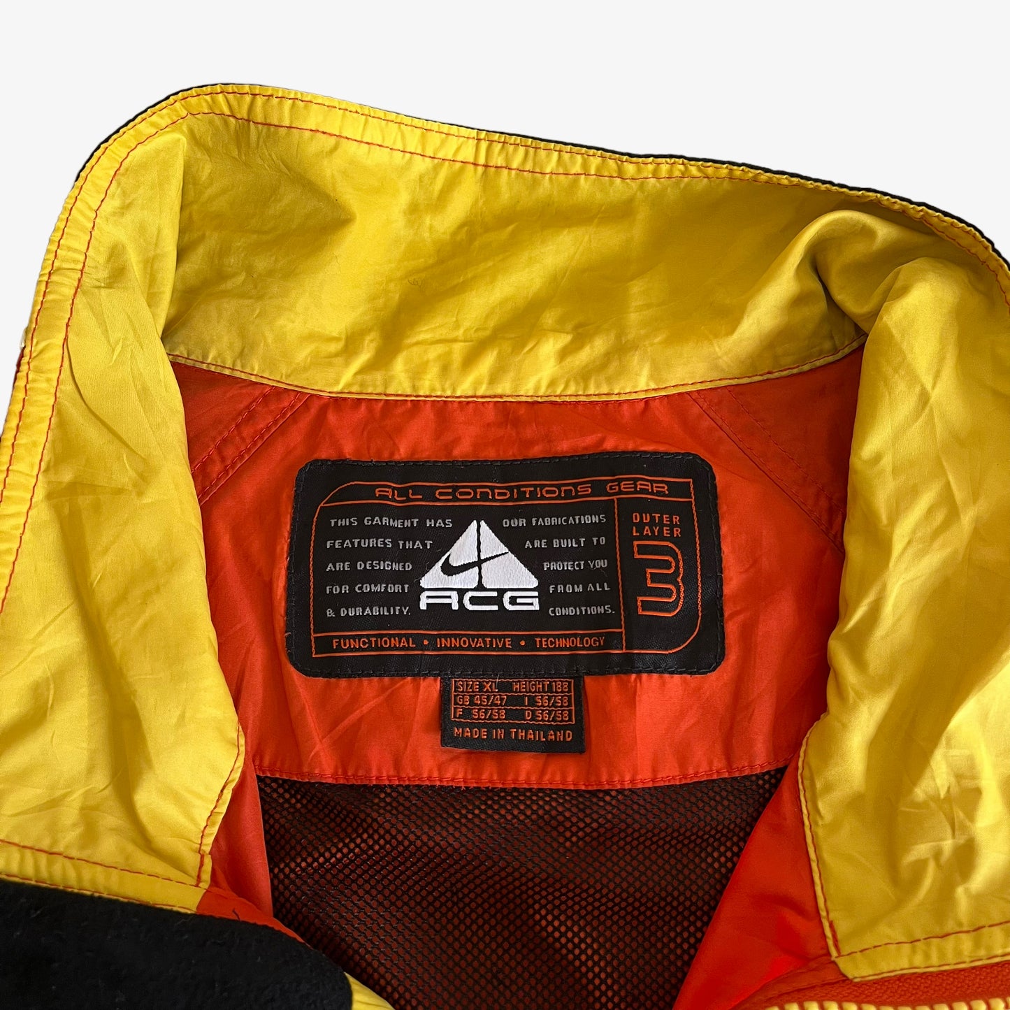Vintage 90s Nike ACG Orange Utility Jacket With Back Foldable Pouch Label - Casspios Dream